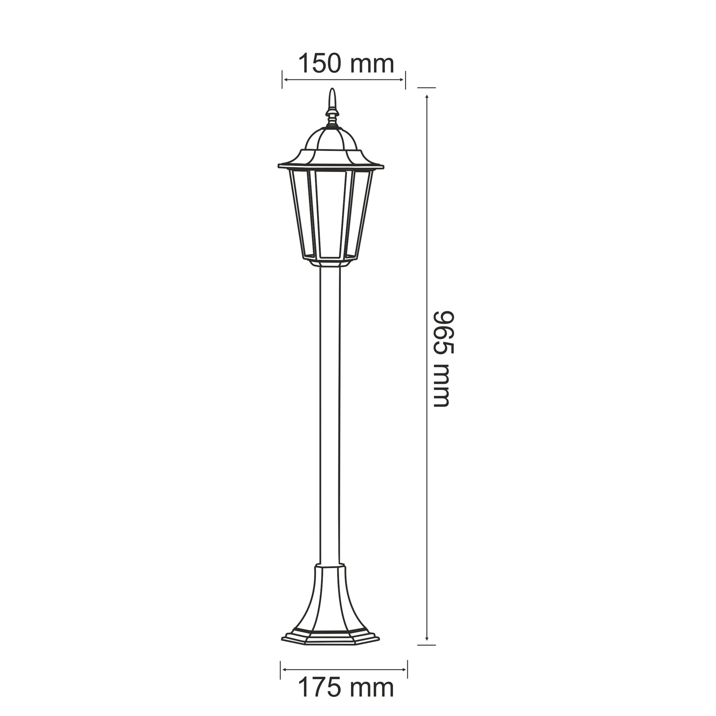 Lampa ogrodowa stojąca słupek Liguria E27 100 cm czarna IP44 Goldlux - 5