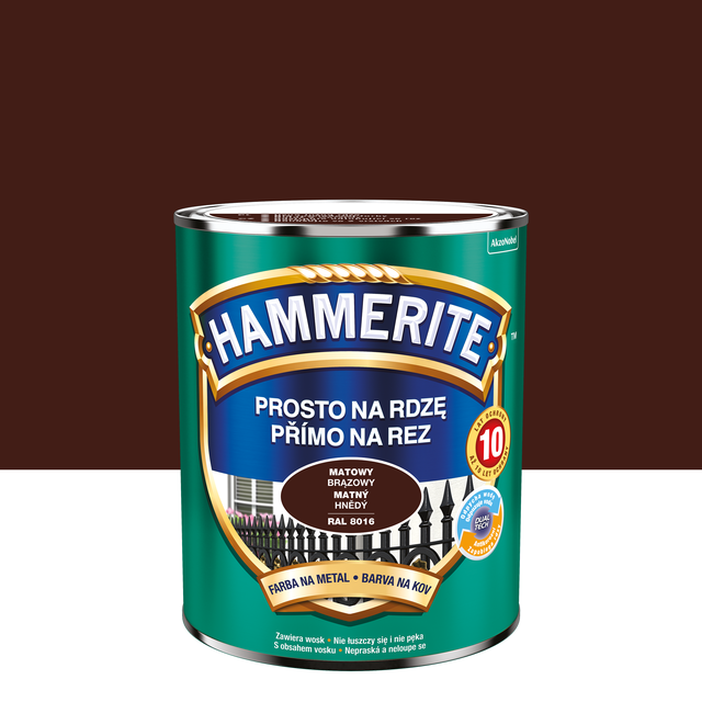 Farba antykorozyjna Prosto na rdzę 0.7 l mat brązowa Hammerite