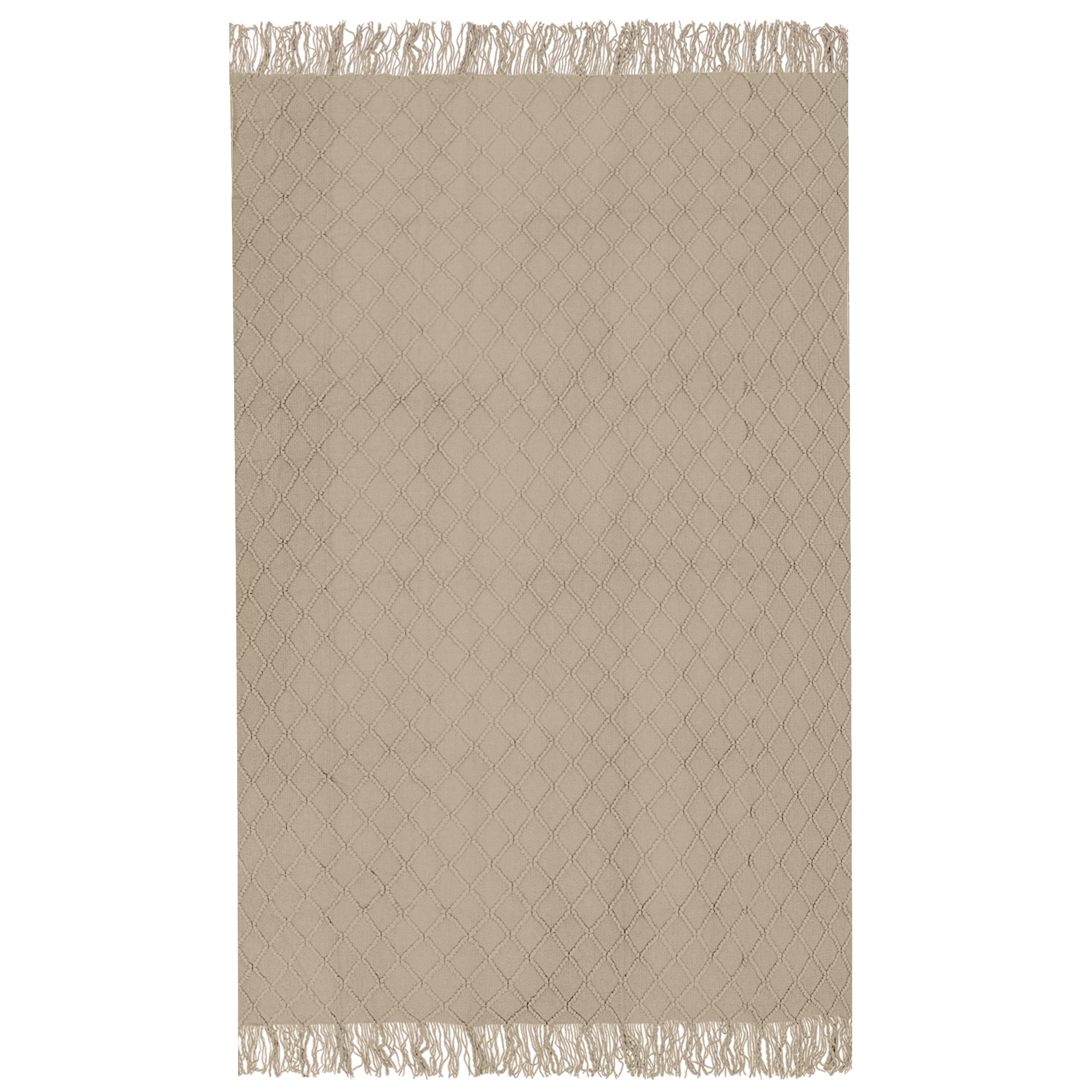 Koc Oslo beżowy z frędzlami 130 x 170 cm - 5