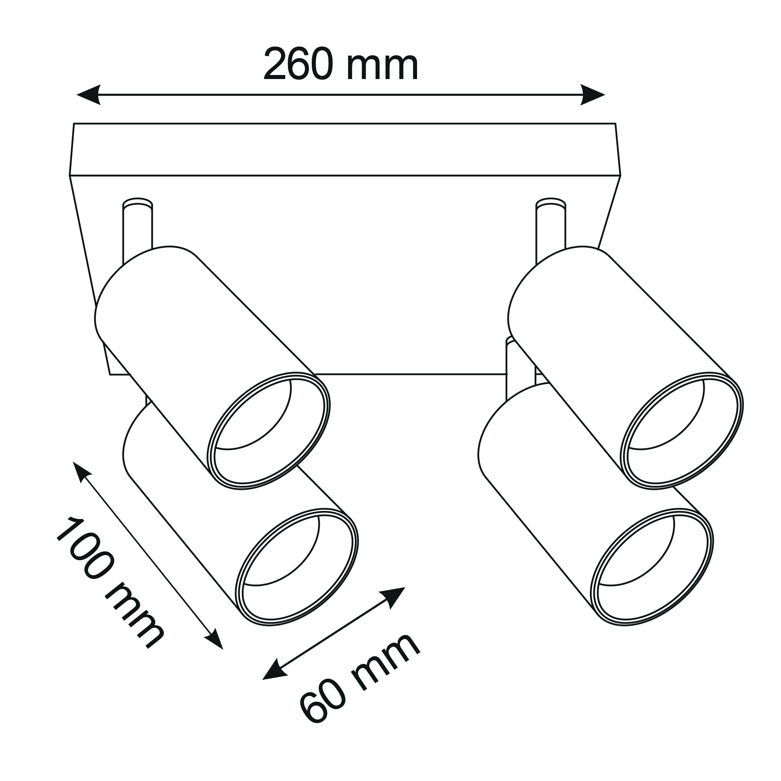 Plafon Maribel czarny 4 x GU10 Goldlux - 4