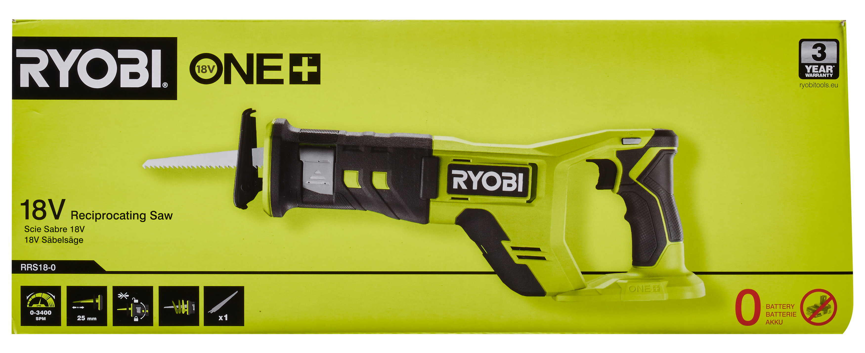 Piła szablasta akumulatorowa Ryobi One+ RRS18-0 26mm 18V - 10