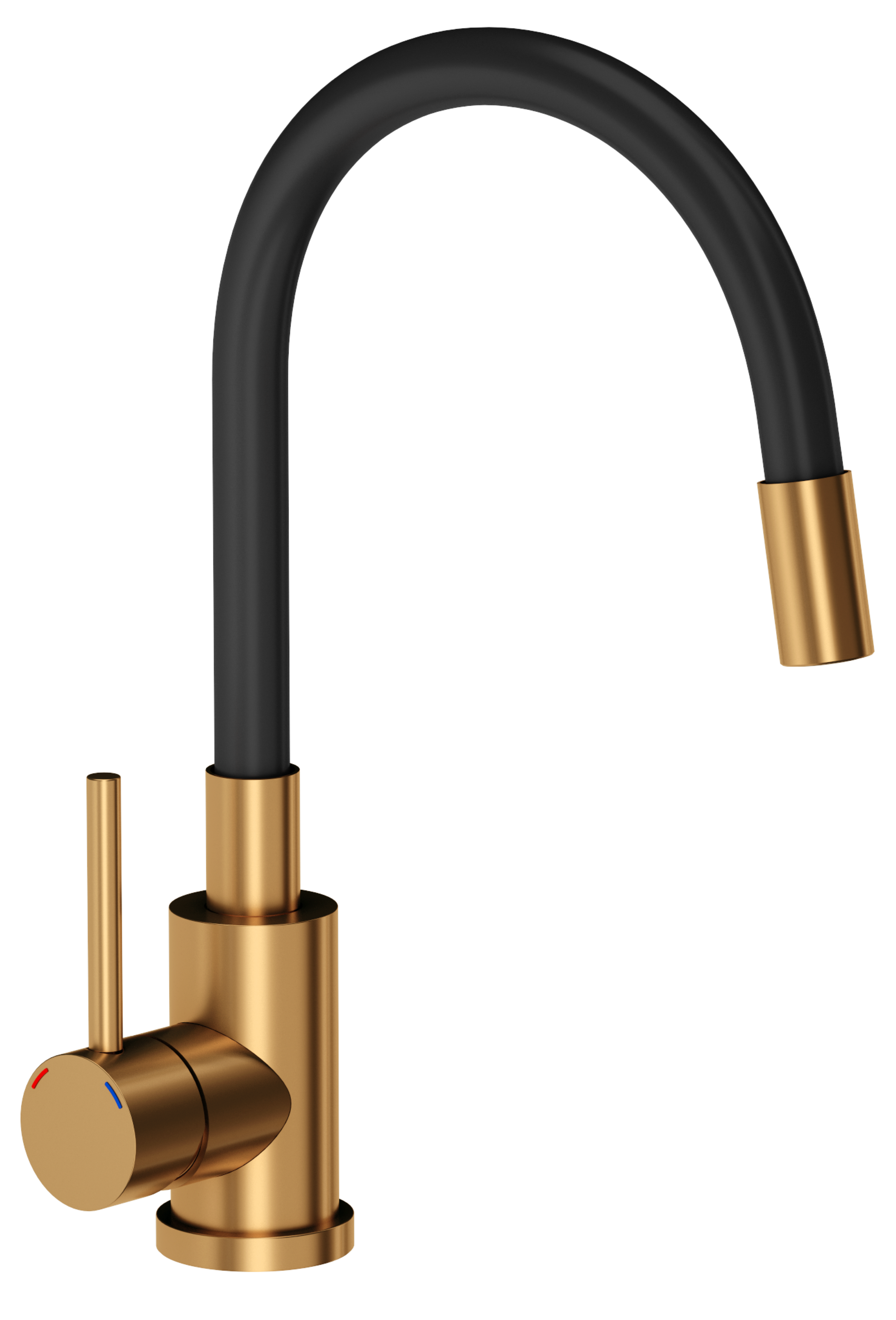 Bateria kuchenna z elastyczną wylewką U Elastic Czarna Miedziana Quadron