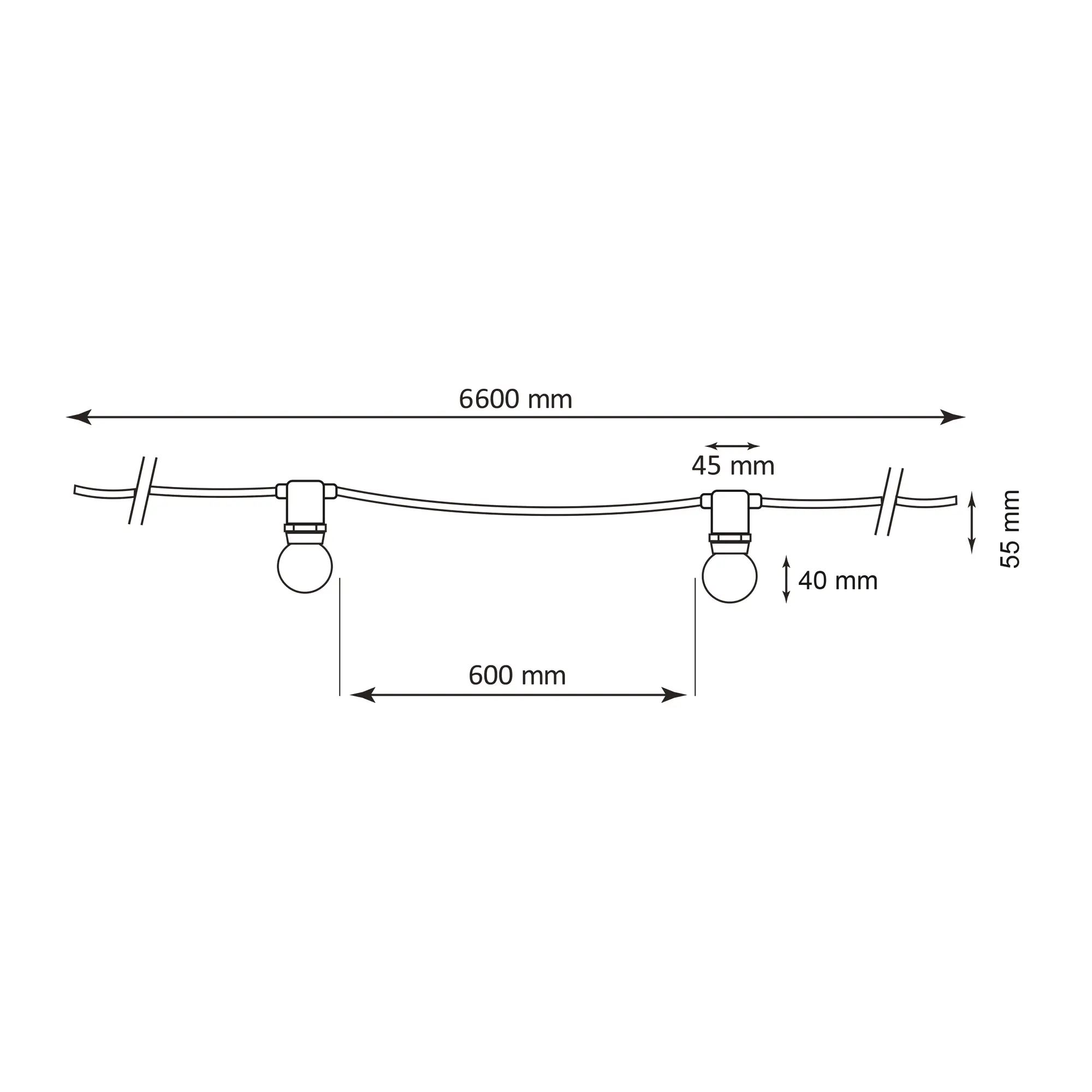 Girlanda ogrodowa Party 6.2 m 10 x E27 IP44 mleczne Polux - 3