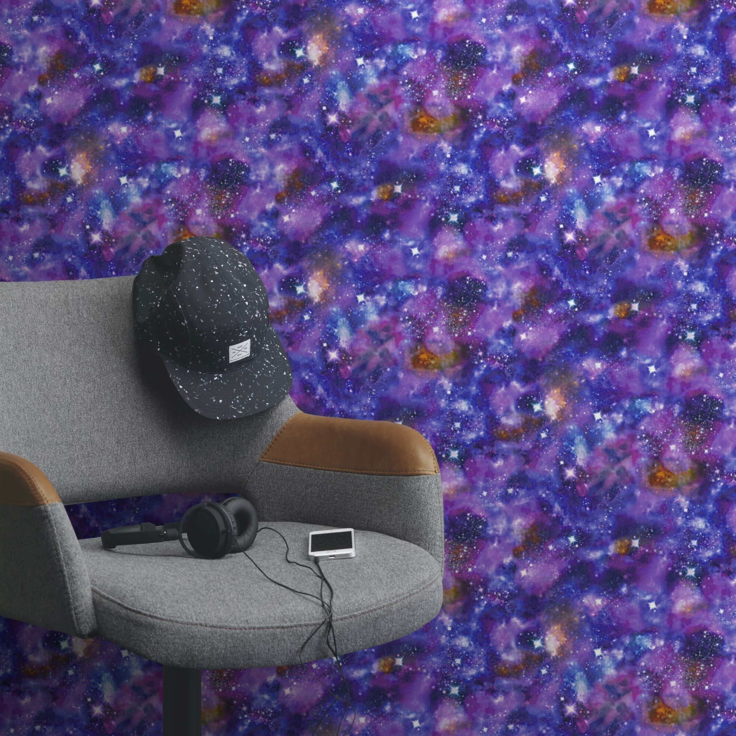 Tapeta dziecięca Kosmos 273205 fioletowa papierowa