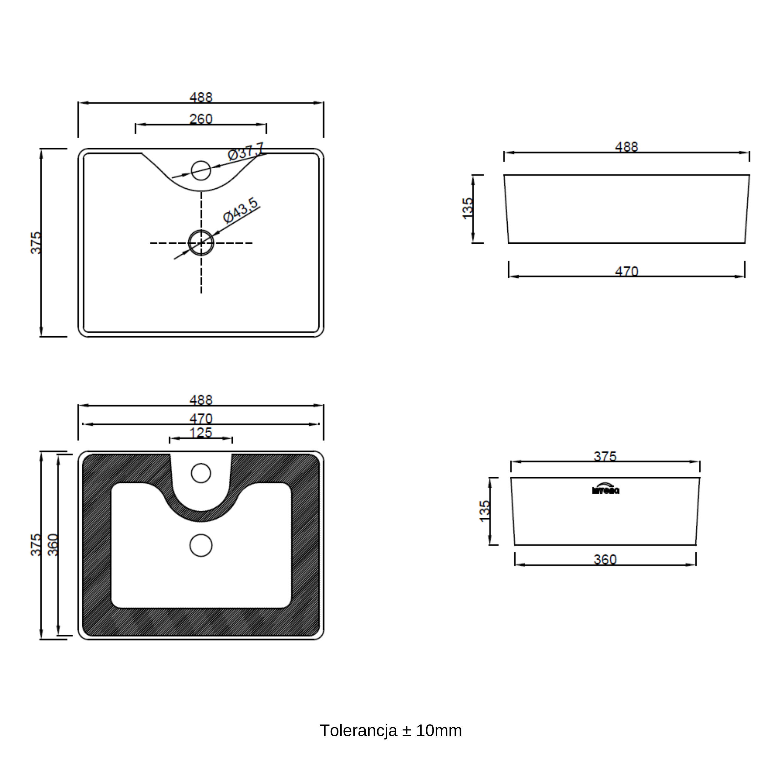 Umywalka ceramiczna stawiana Neri 49 Invena - 9