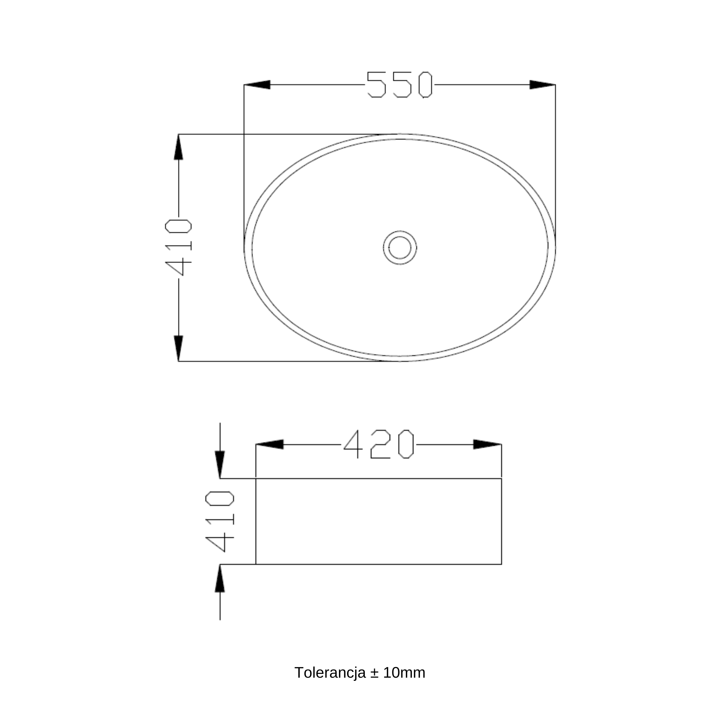 Umywalka ceramiczna nablatowa Hera 56 x 41;5 Invena - 4