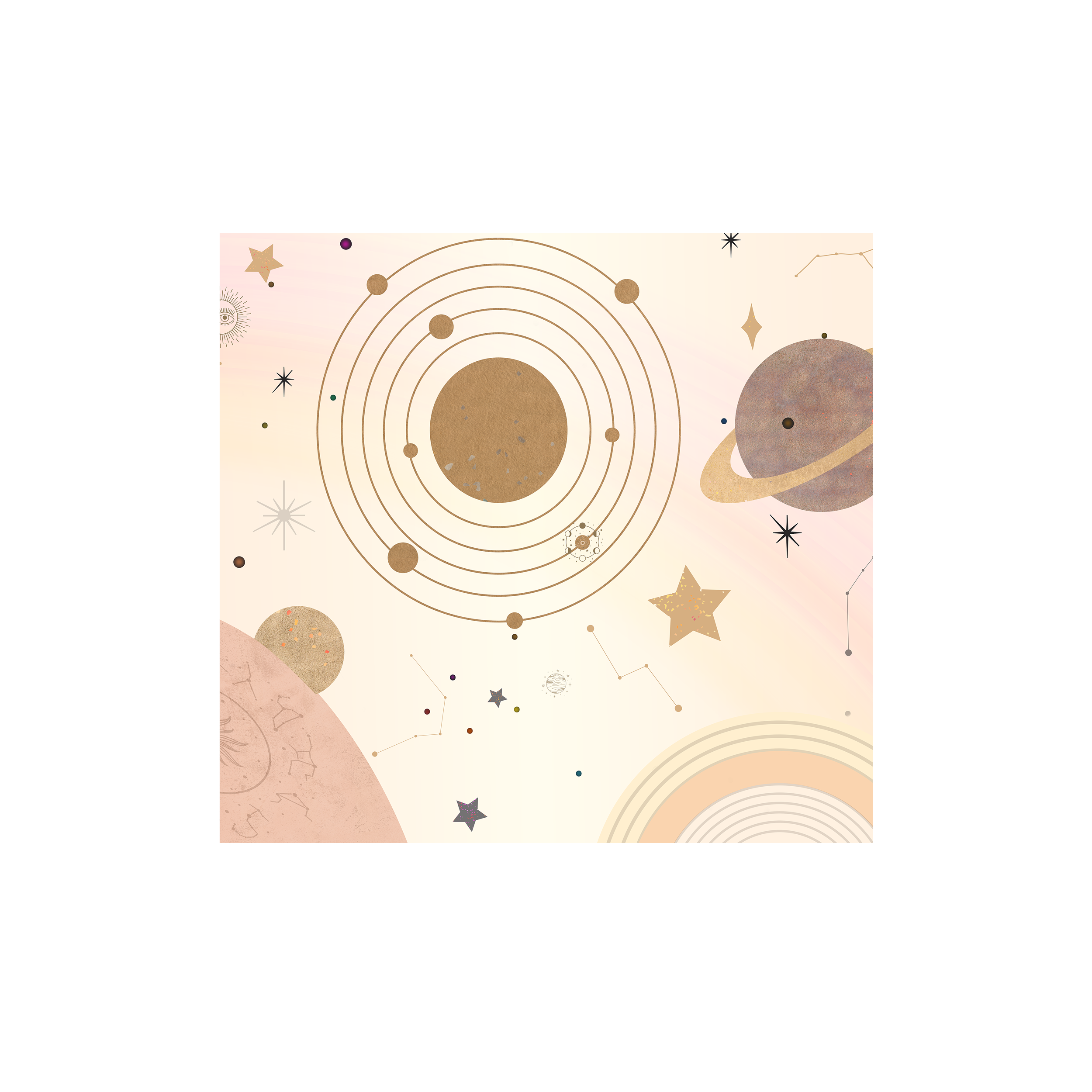 Mural dziecięcy Planets planety 300 x 280 cm struktura płótna