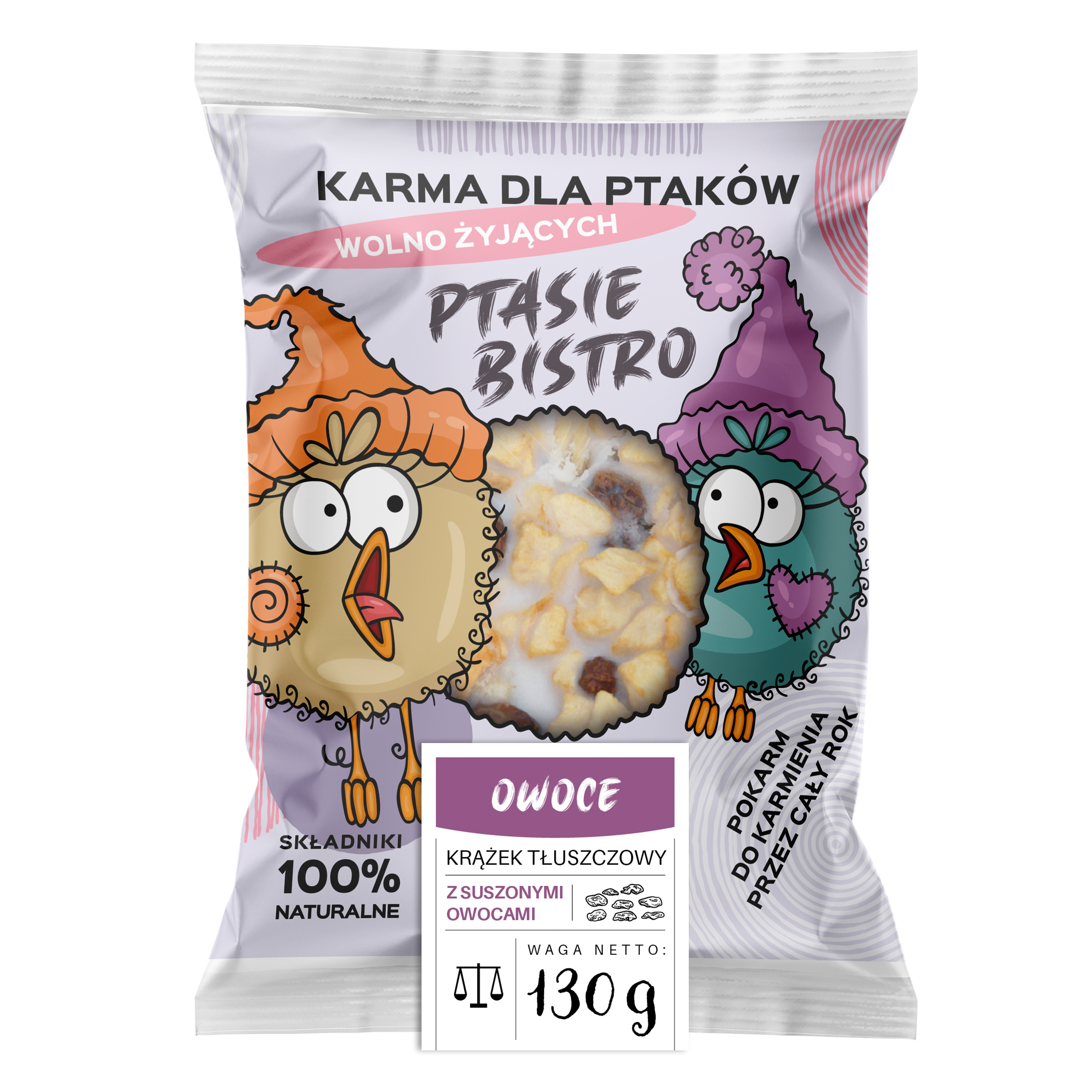 Krążek tłuszczowy z owocami Ptasie Bistro 130g