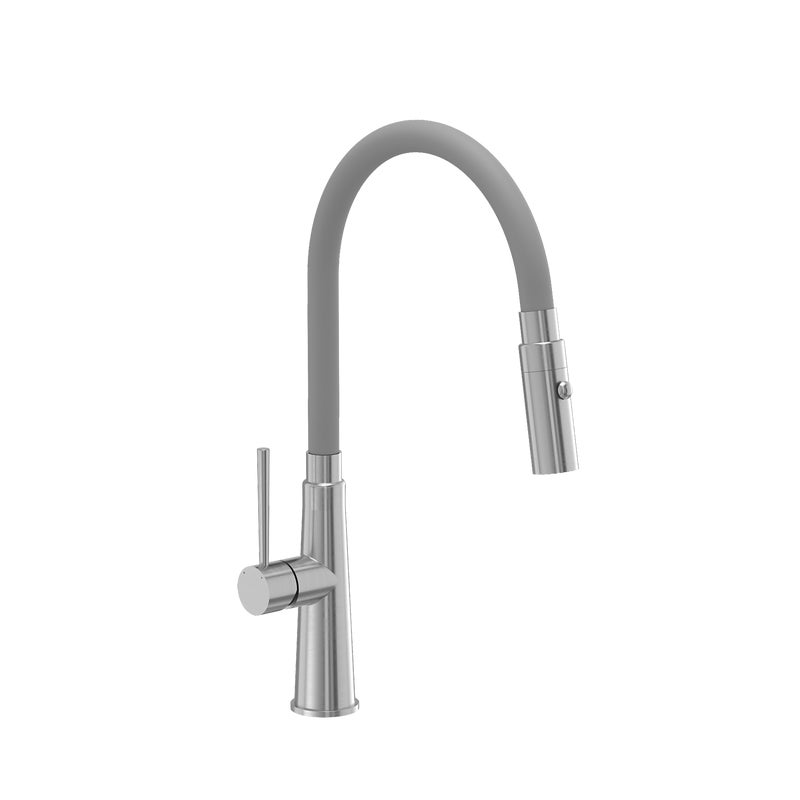 Bateria kuchenna z elastyczną wylewką 38 cm Zoya Szara Quadron