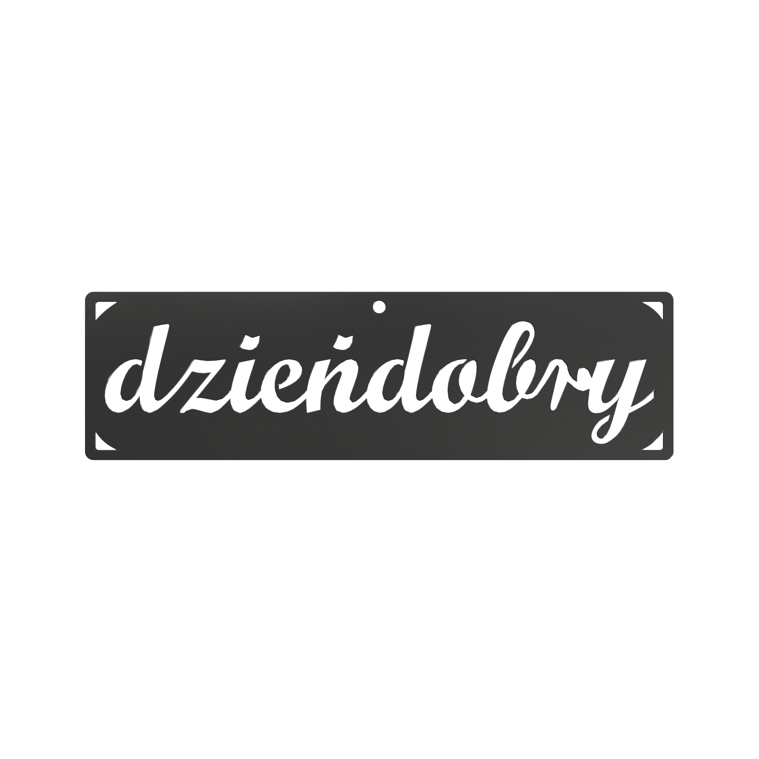 Metalowa dekoracja ścienna Dzień dobry 35 x 10 cm