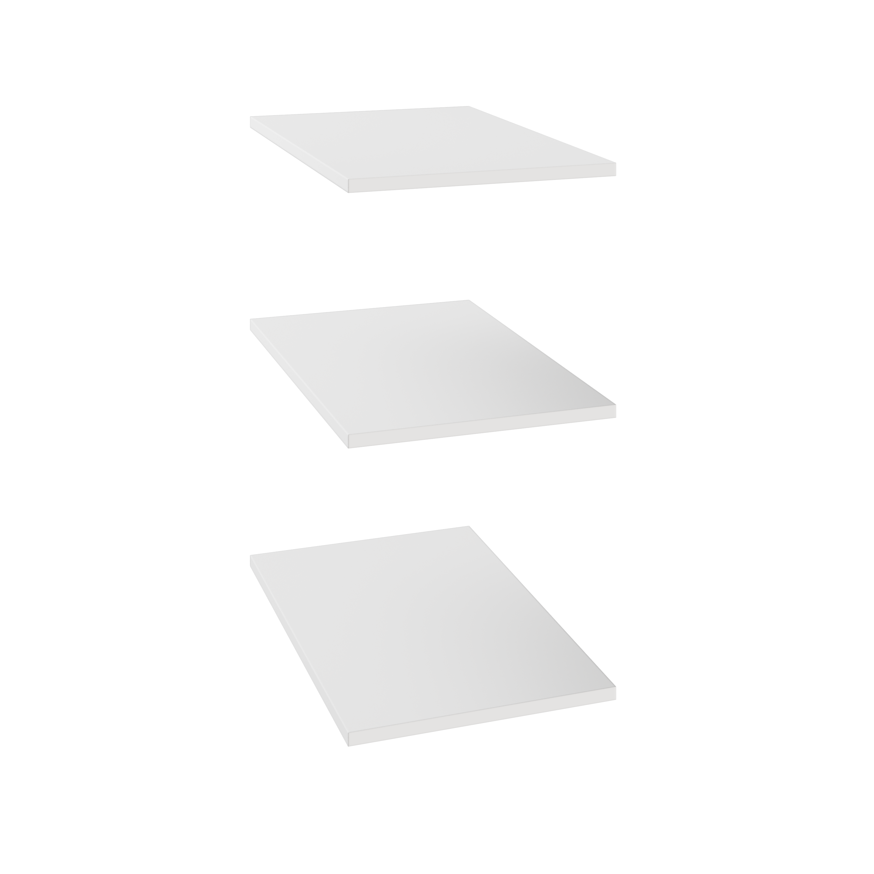 Półka prosta do korpusu 50 cm głębokość 45 cm białe 3 szt.