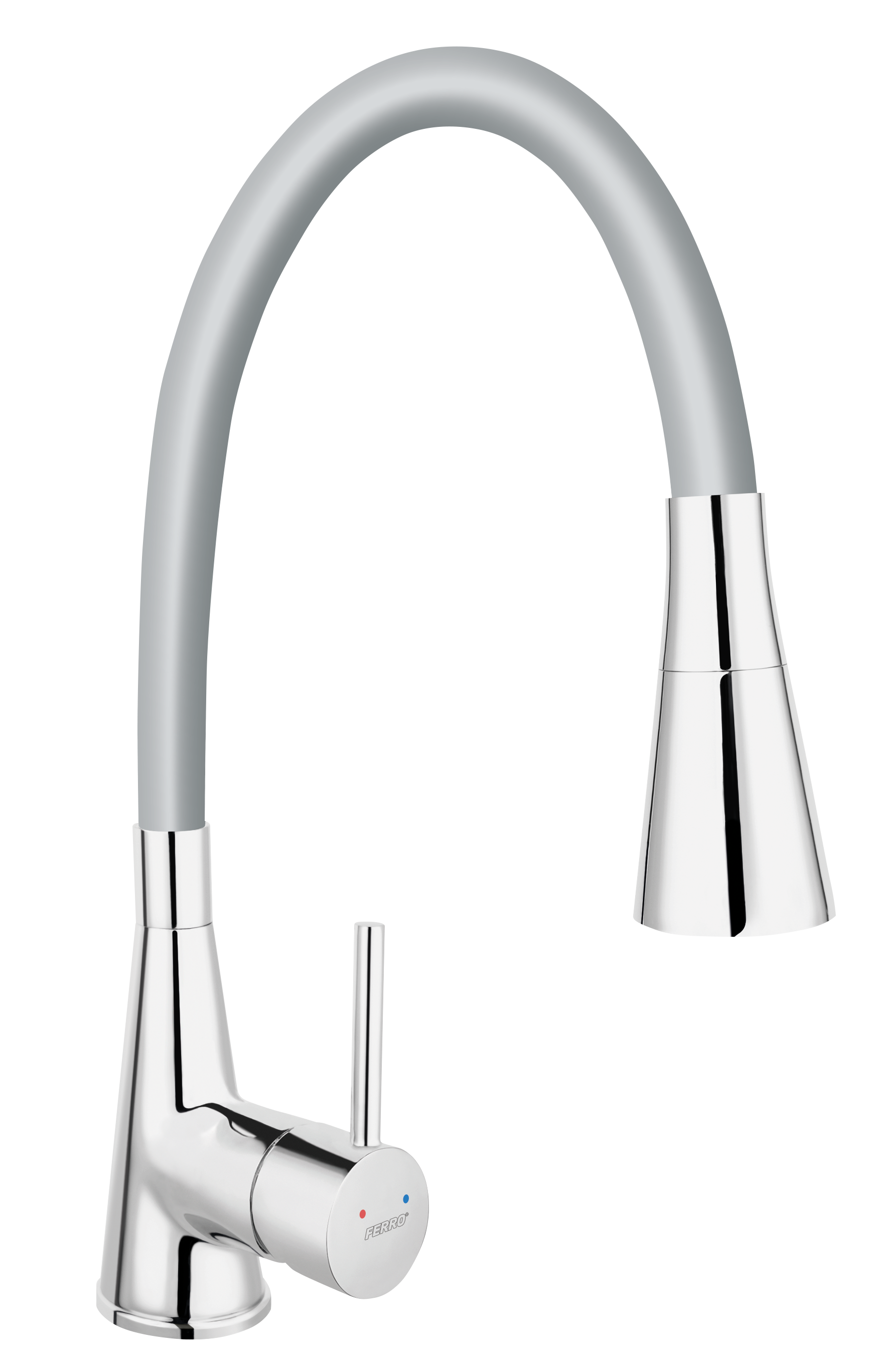 Bateria kuchenna z elastyczną wylewką U 34 cm Fitness 2 Szara Ferro