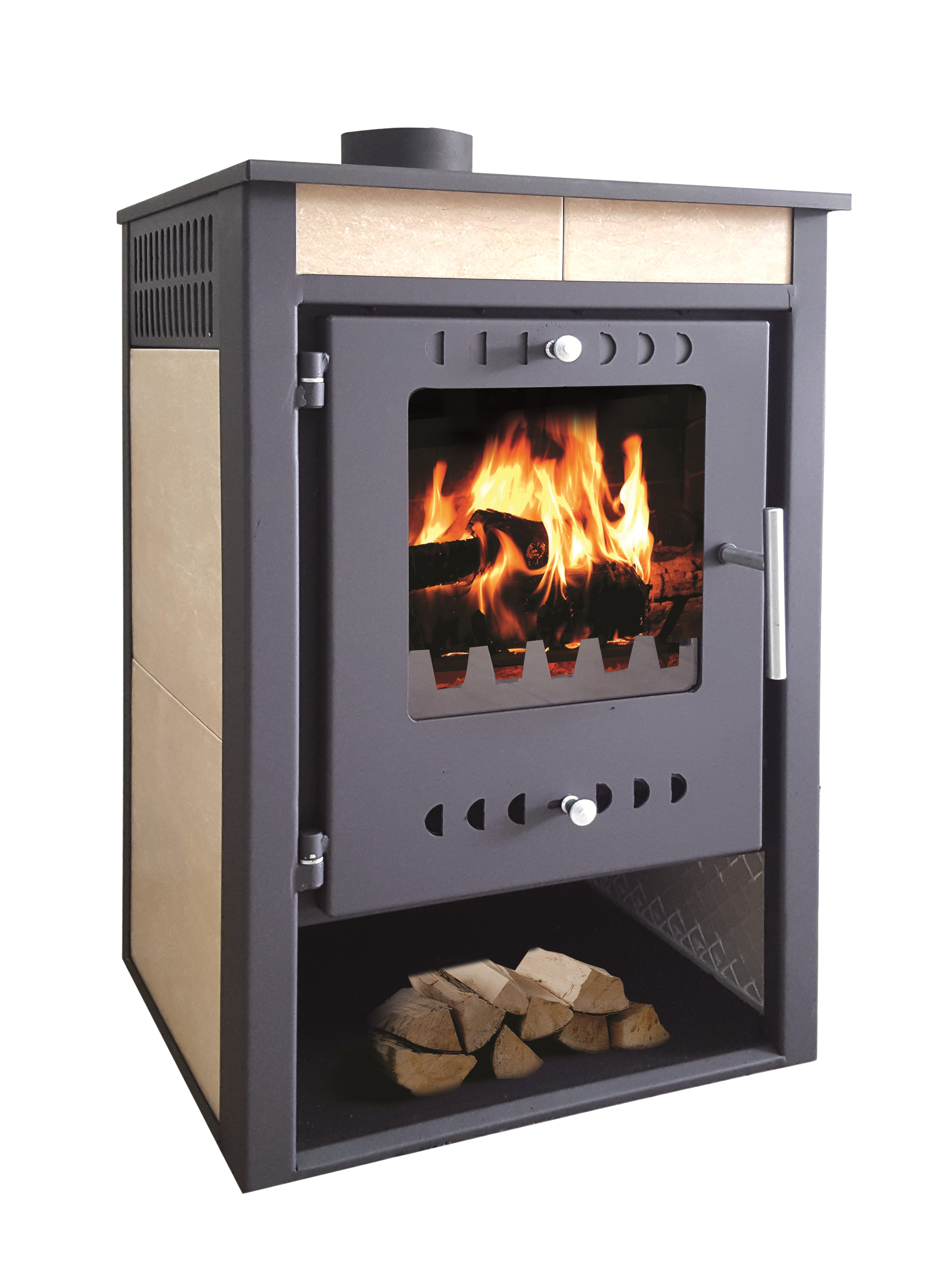 Piec kominkowy stalowy na drewno Vega FERRETTI