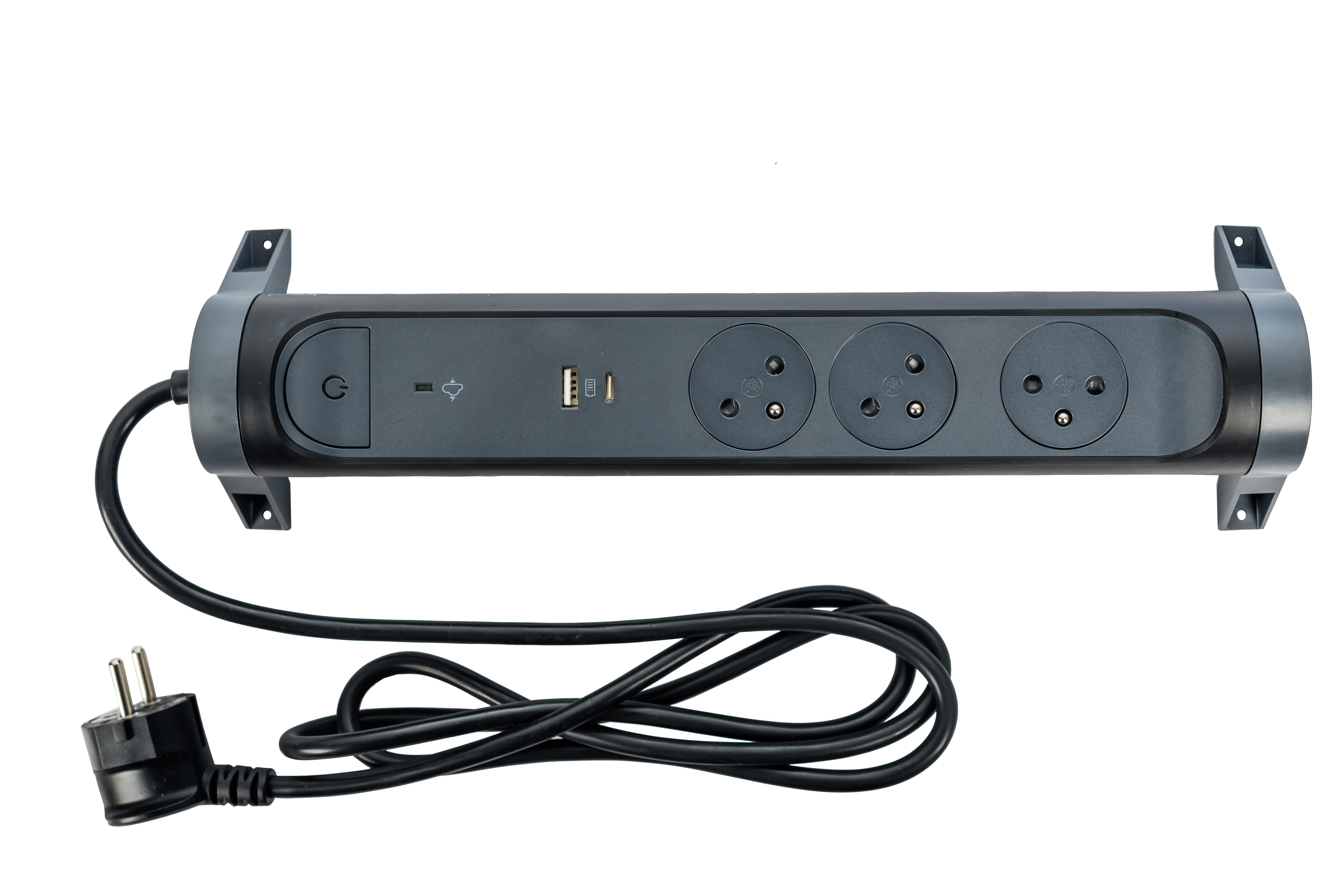 Przedłużacz biurkowy 3 gniazd z uziemieniem i z USB AC 1.5 m czarny domowy LEGRAND
