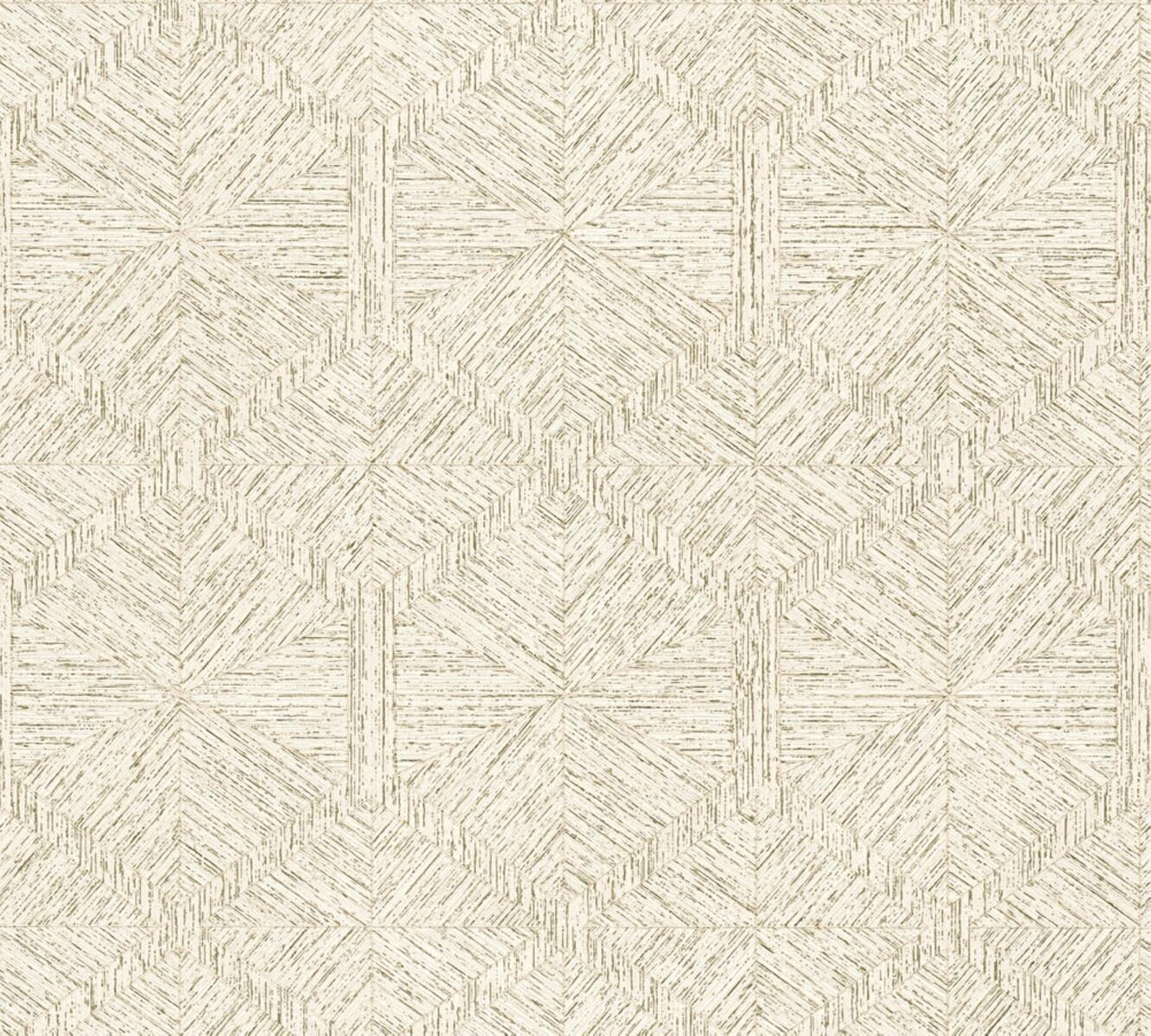 Papel pintado vinilo aplicación cola en pared Geométrico Geom tiles 386903 blanco  A.S. CREATION 53cmx10.05m lavable - 3