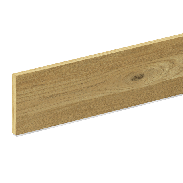 Plinthe de cuisine + bavette, Lugano/Sapporo, effet chêne H.10xL.240cm, Ep.13mm