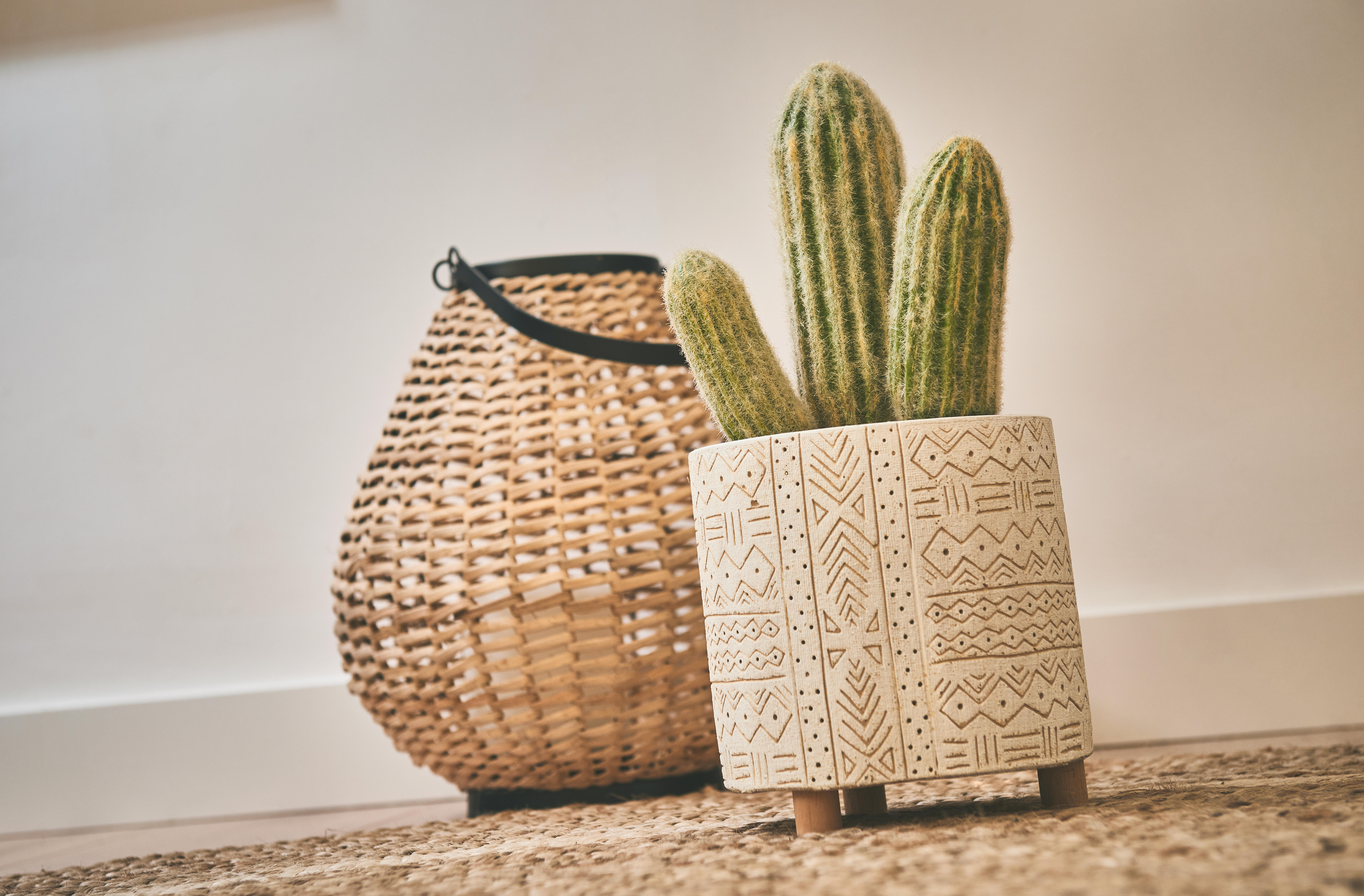 Tappeto Nils natura in juta beige e bianco, Ø150 cm - 14