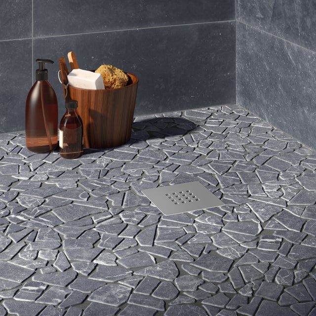 Mosaico in marmo Opux nero opaco L 30 x L 30cm x Sp. 8 mm