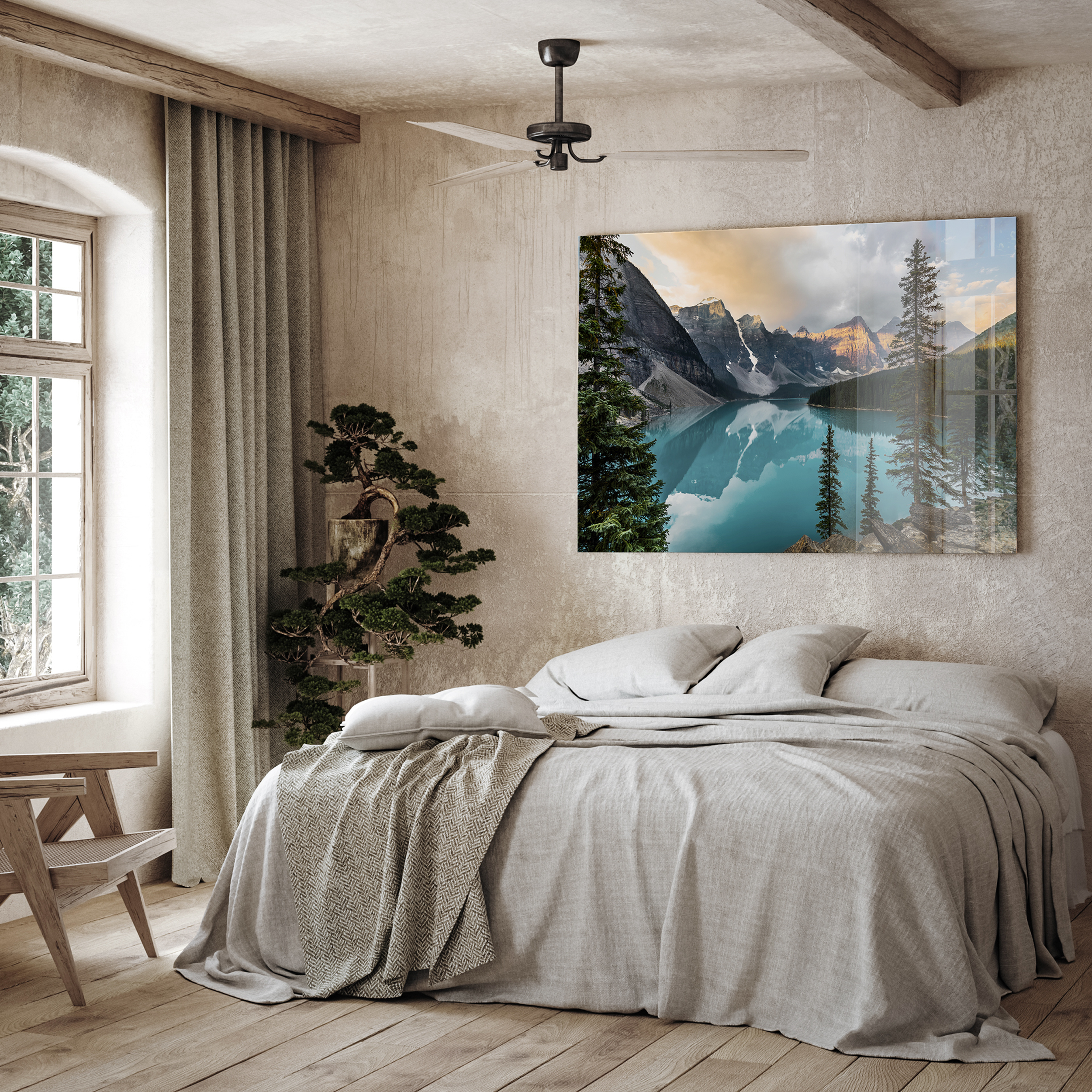 Obraz na szkle Góry Jezioro 120 x 80 cm - 2