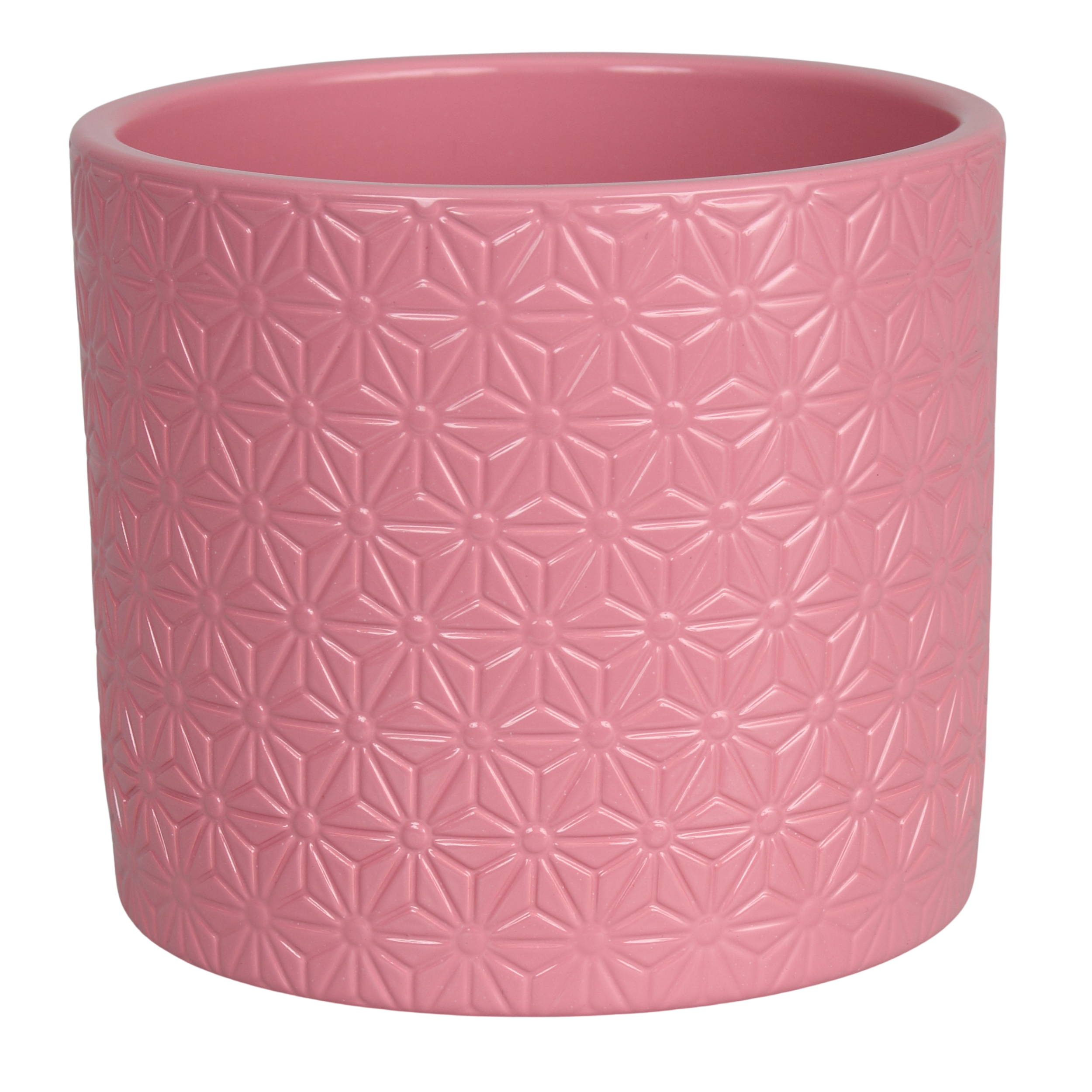 Osłonka doniczki ceramiczna Cylinder 13.5cm różowa Cermax
