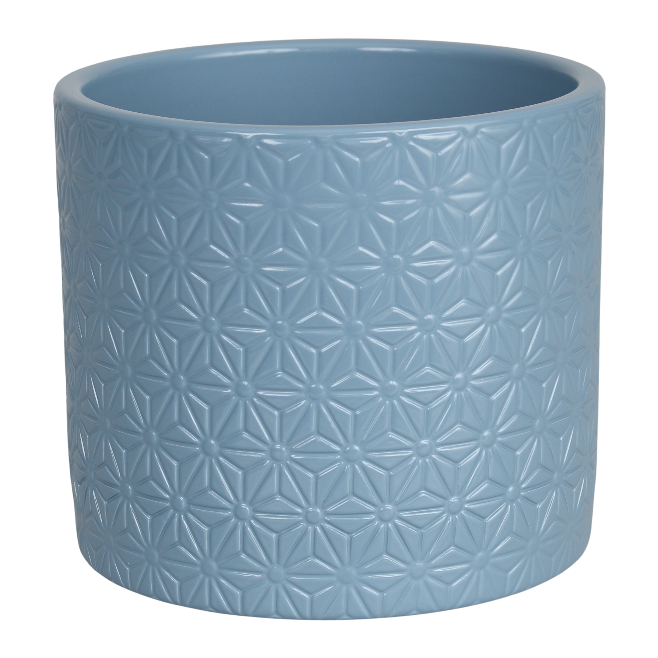 Osłonka doniczki ceramiczna Cylinder 13.5cm niebieska Cermax