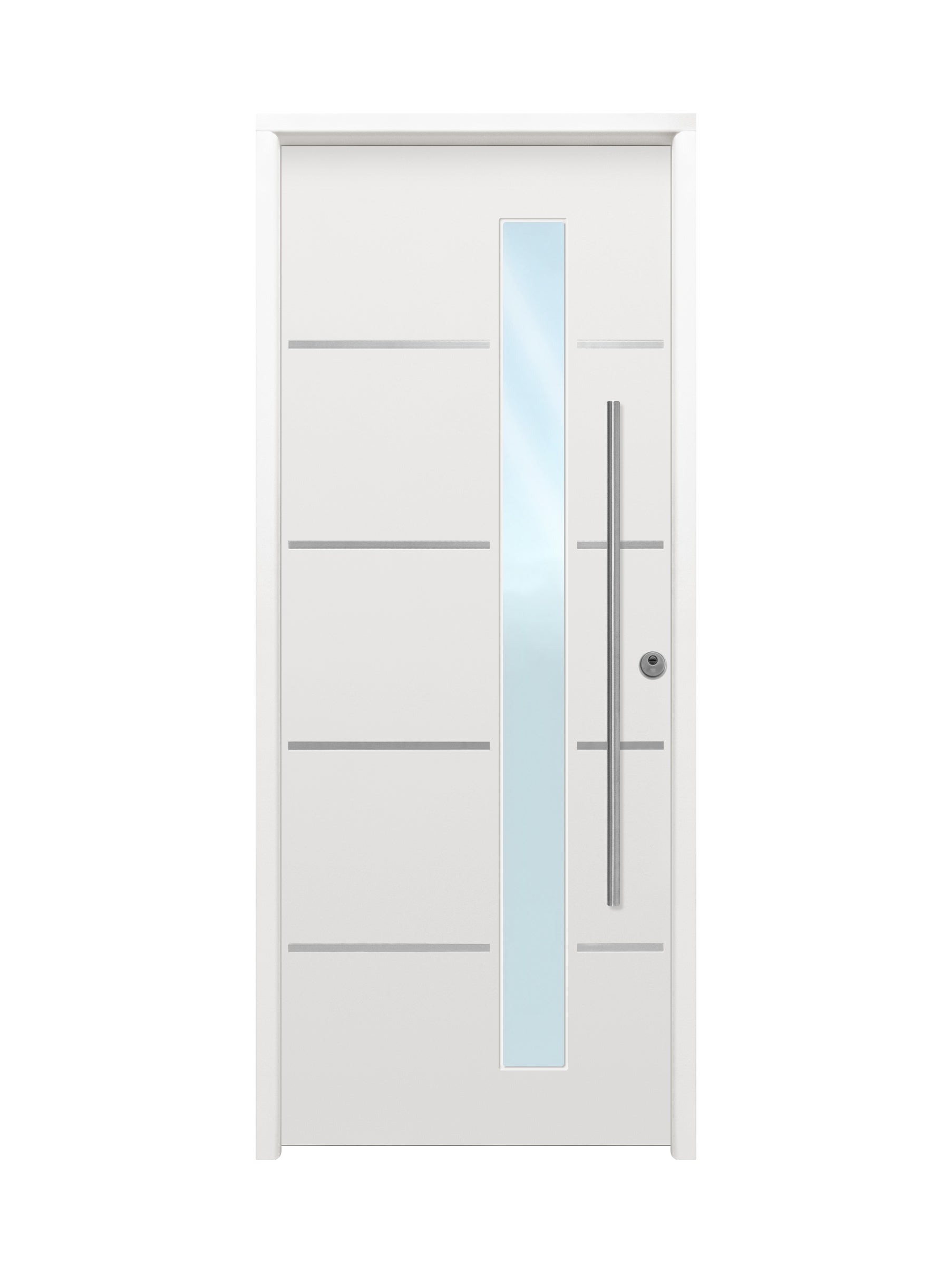 Puerta de entrada metálica saga cintia cristal izquierda blanca de 90x210 cm