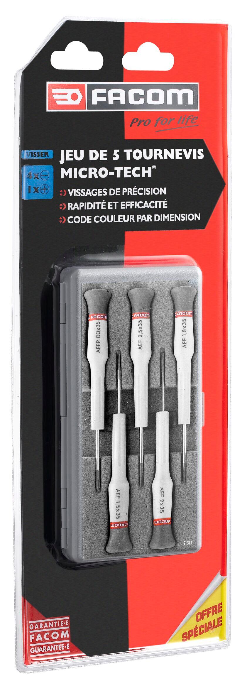 Set de microvissage de précision, L.100 mm FACOM SC.AEF.J1 - 2