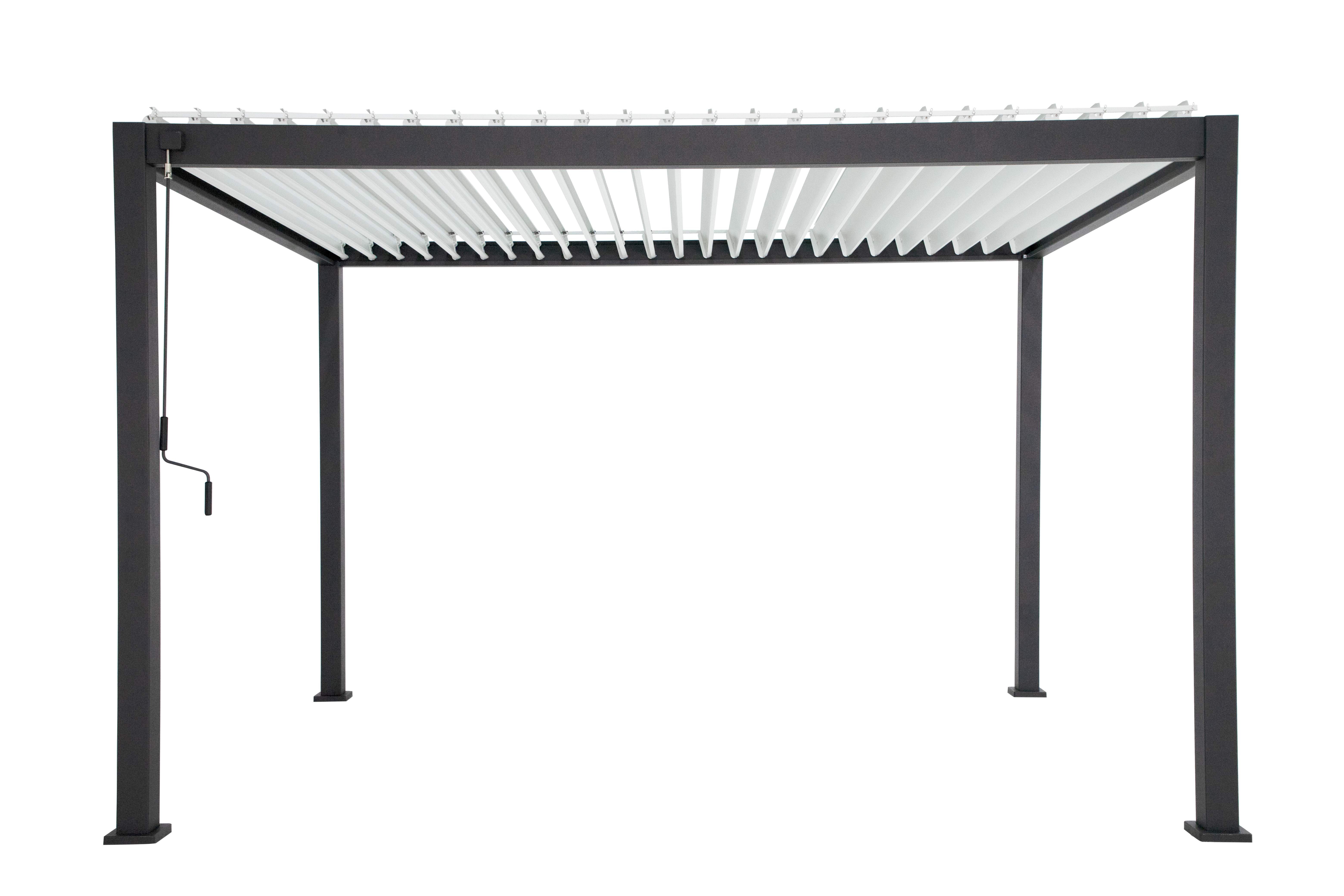 Pergola bioclimatique autoportante Prima aluminium gris anthracite, 12m² - 7