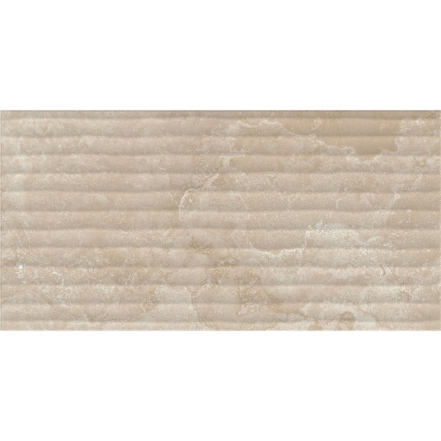 Azulejo cerámico Lakos efecto relieve beige 3D 30x60 cm ARTENS