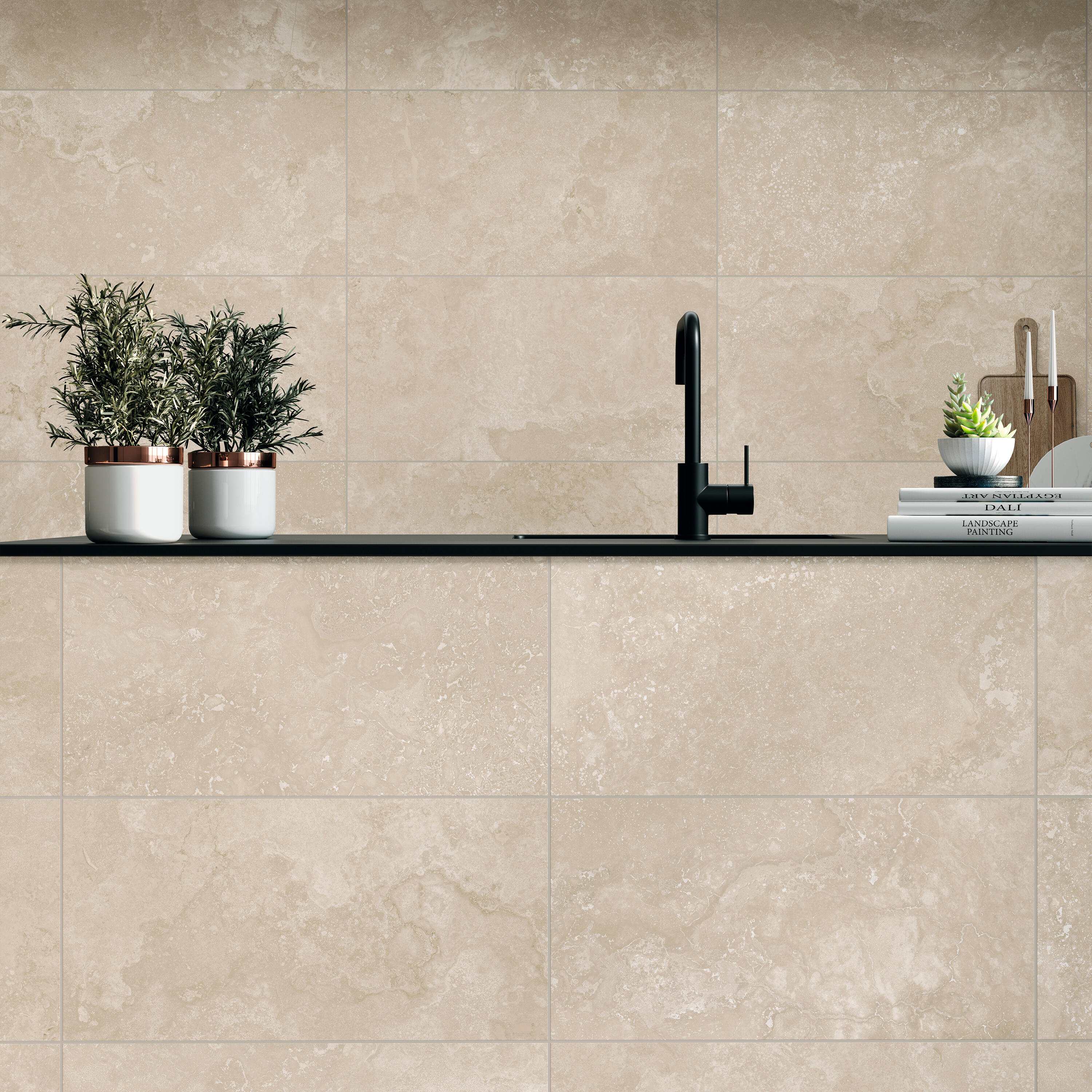 Revestimento cerâmico bege 30x60 cm Artens Lakos - 11