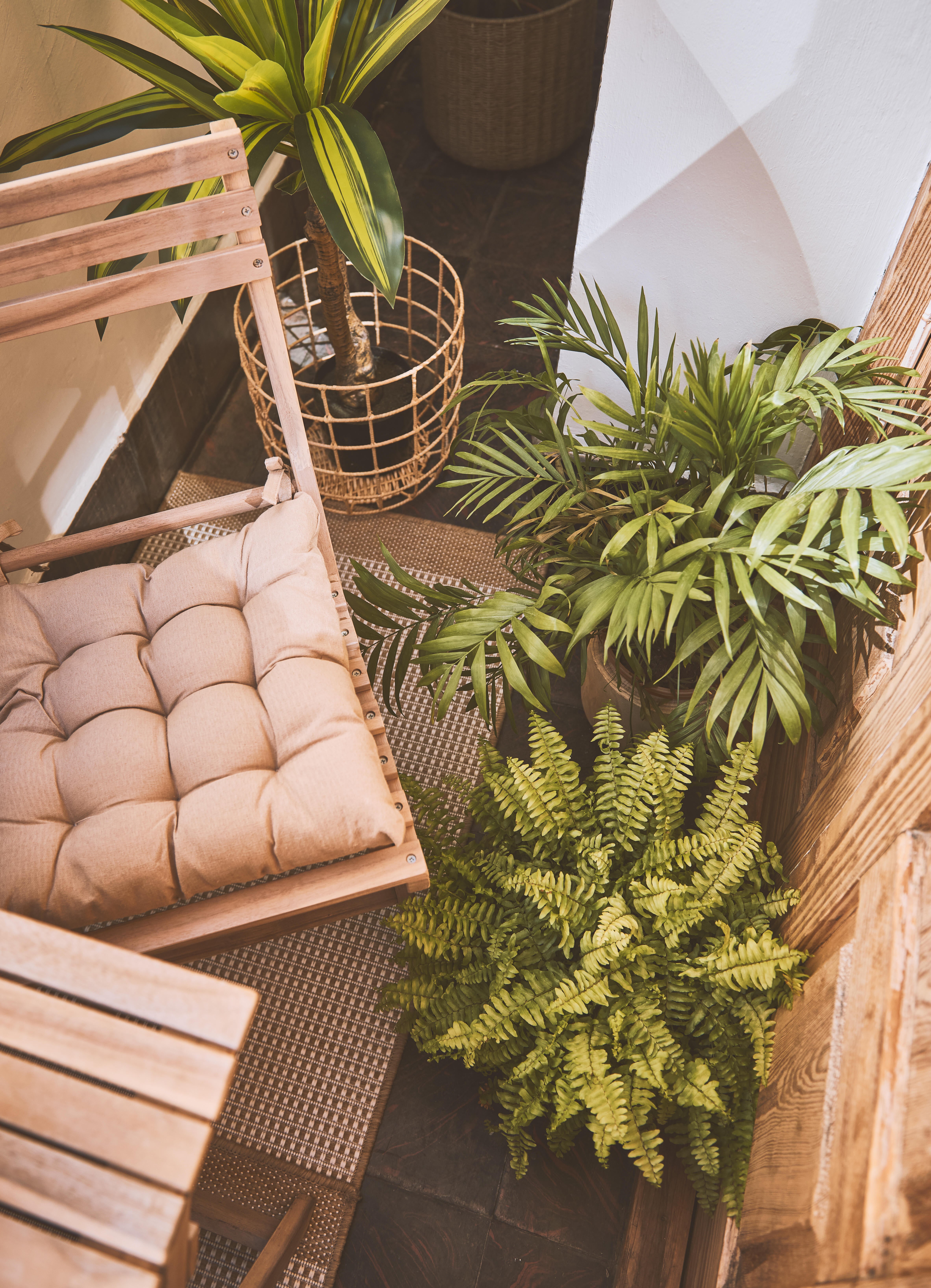 Pack 4 Almofadas para cadeira 38x38x5cm bege Inspire - 24