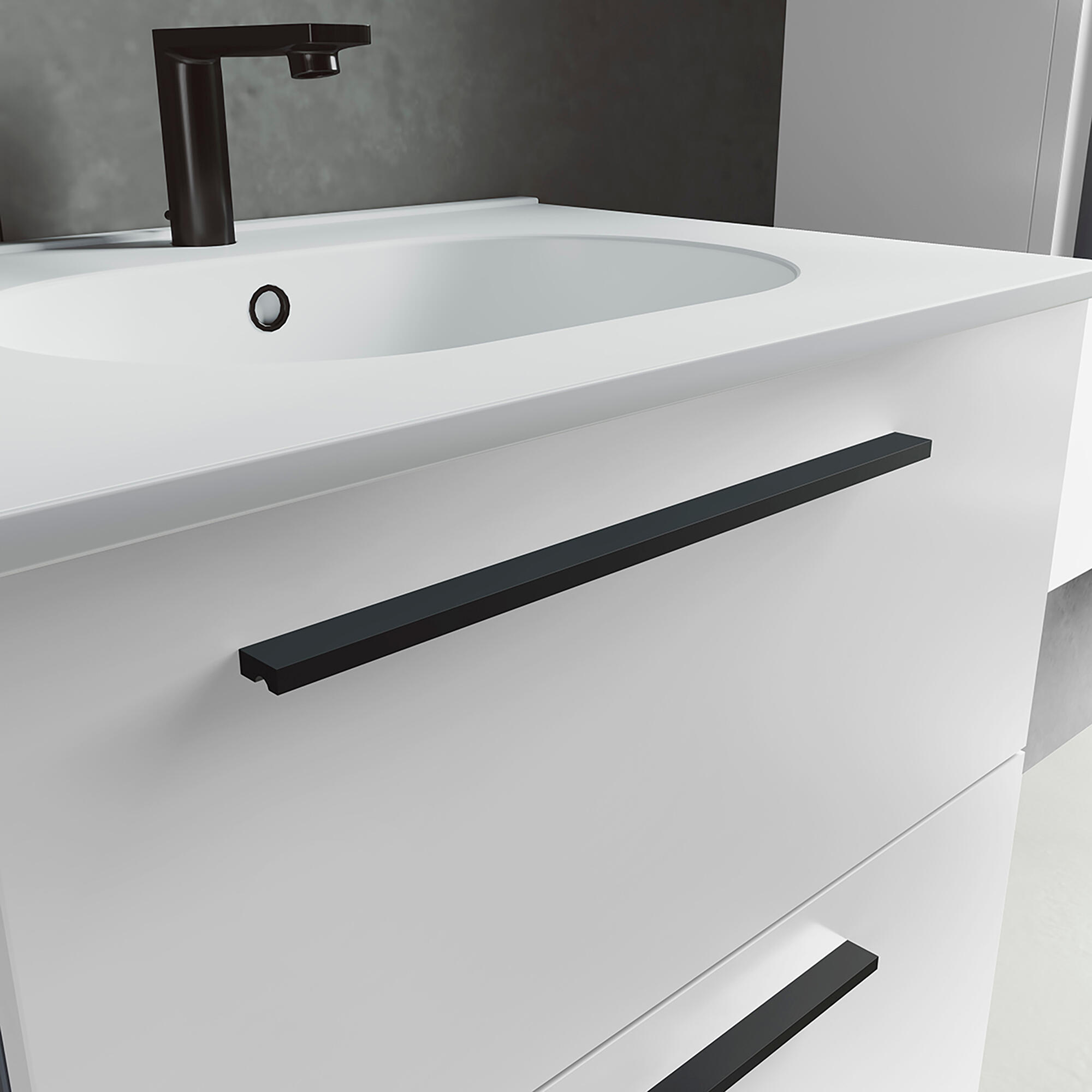 Móvel de casa de banho fundo reduzido 70x40X55 cm branco mate Mia - 5