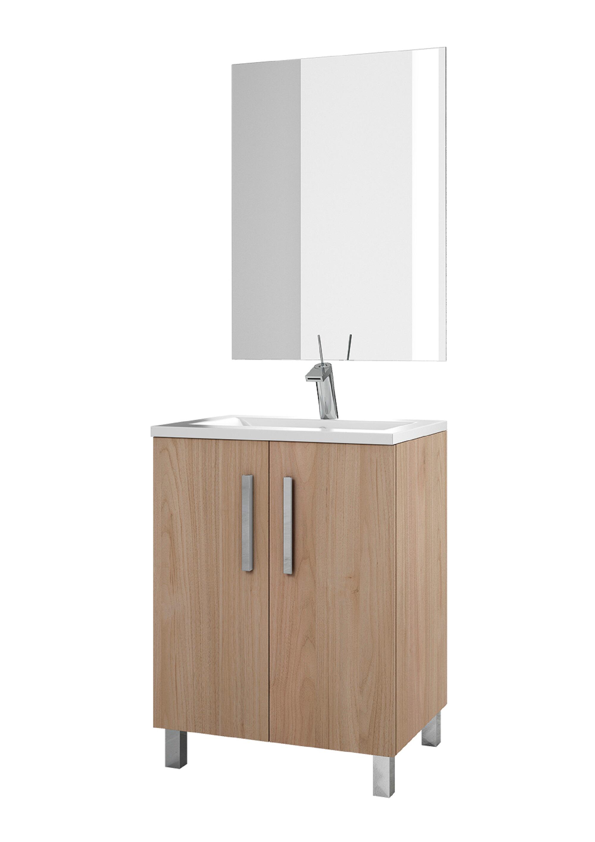 Mueble de baño con lavabo  Nerea nogal  60x45 cm - 3