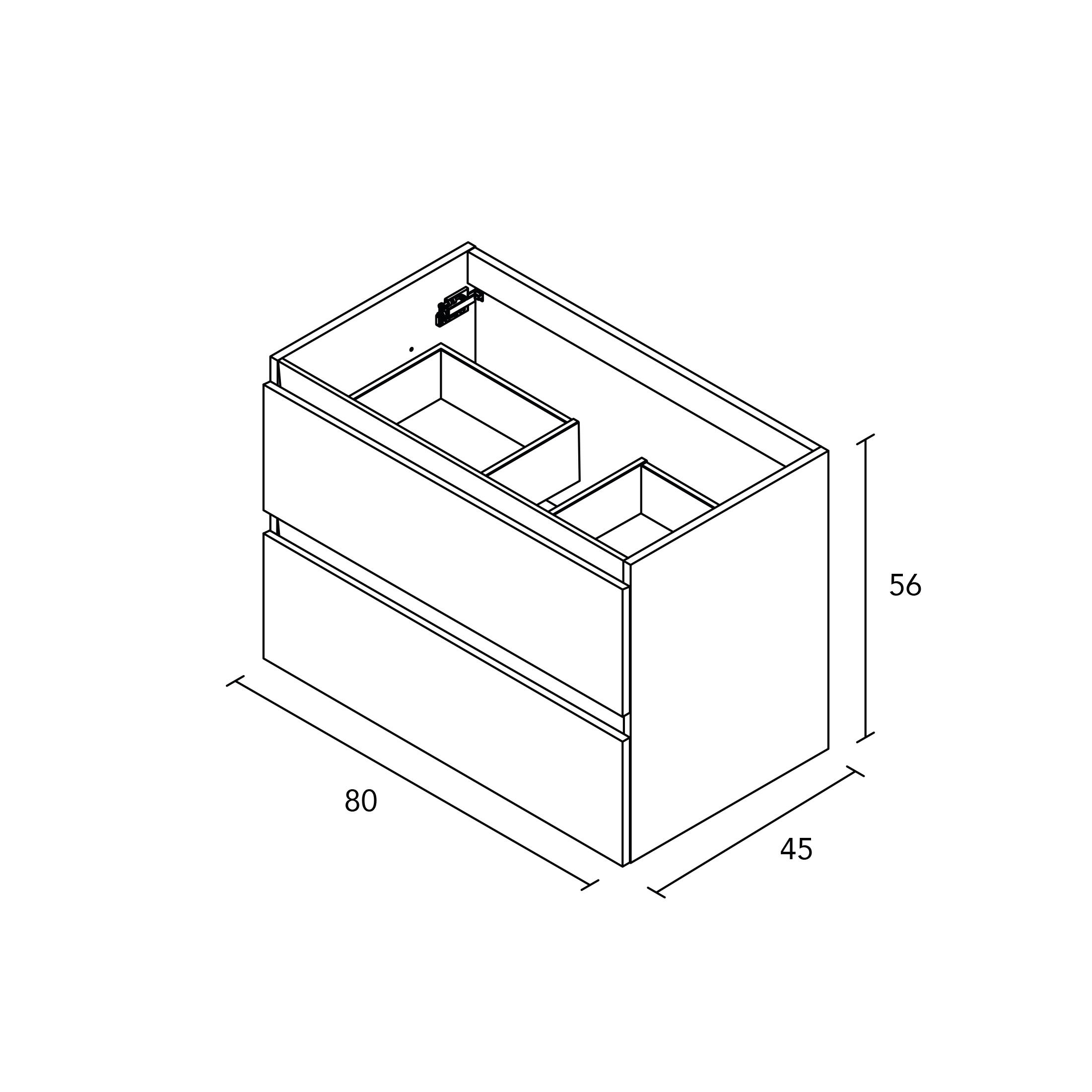 Mueble de baño con lavabo  Becco blanco brillante 80x45 cm - 6