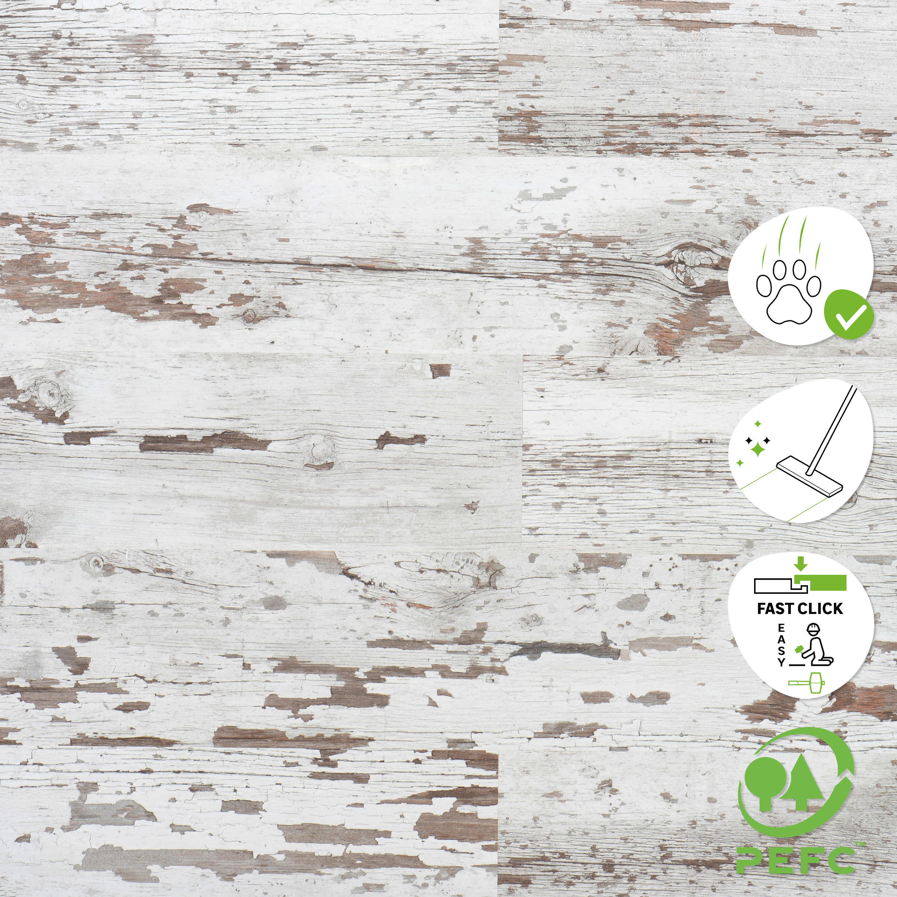 Suelo laminado intenso 8mm Messina efecto madera blanca AC5 BL005 ARTENS - 11