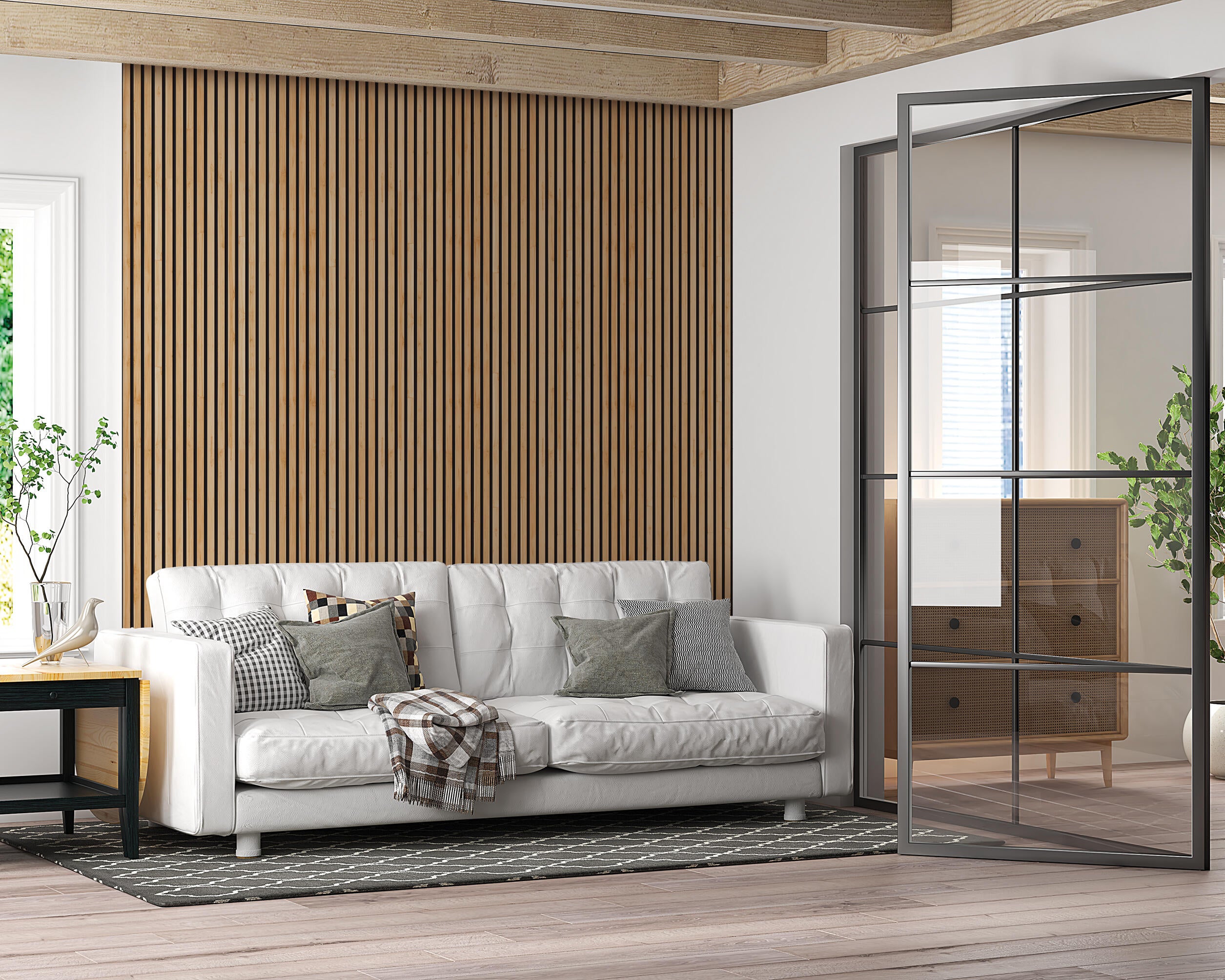 Papel pintado PVC adhesivo Imitación material Listones beige marrón negro  LHD 65cmx2.8m superlavable. Apto para cocinas o baños - 13