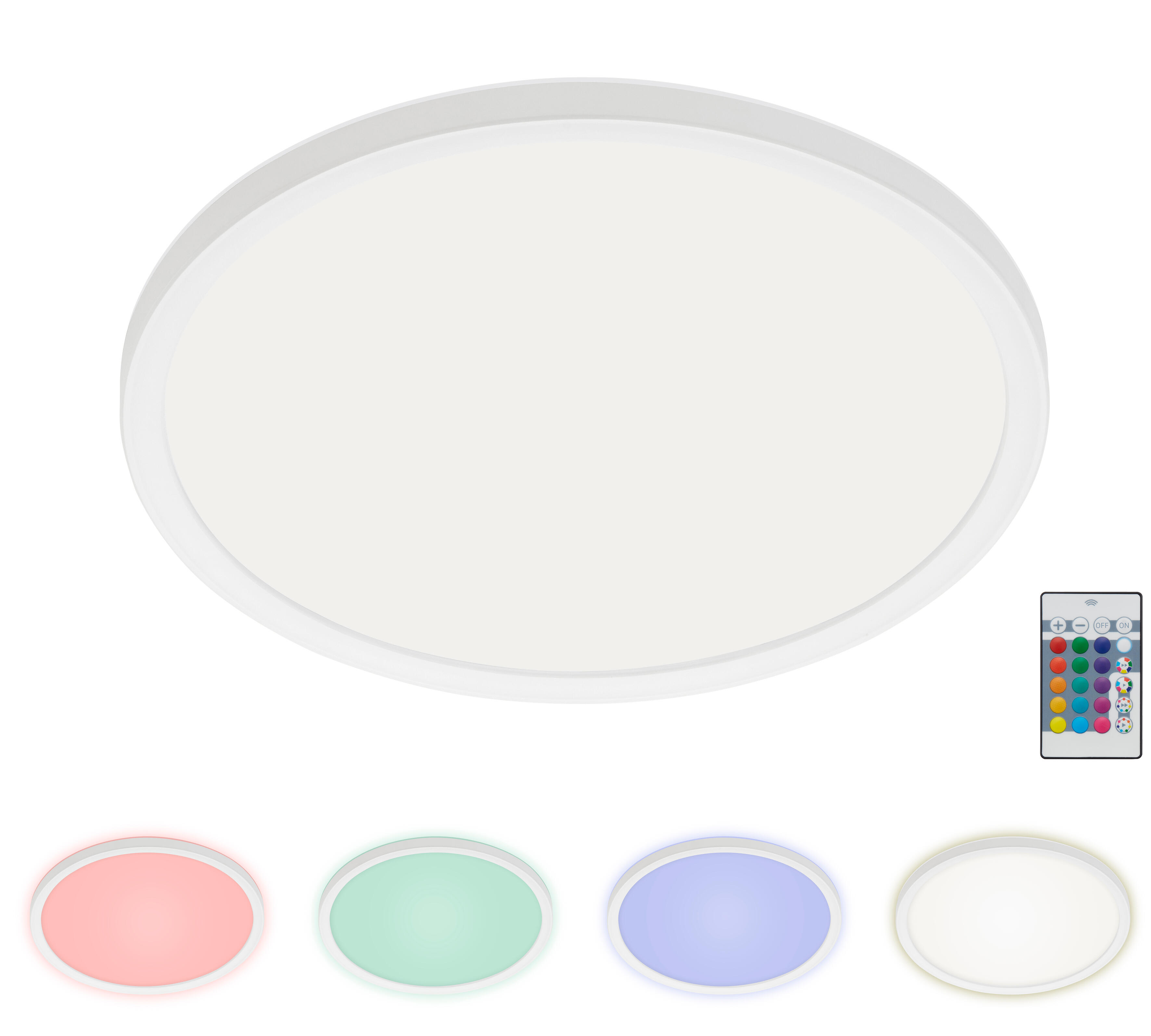 Pannello LED Slim bianco Ø 30 cmrgbw ad intensità regolabile 1850 LUMEN, BRILONER - 4