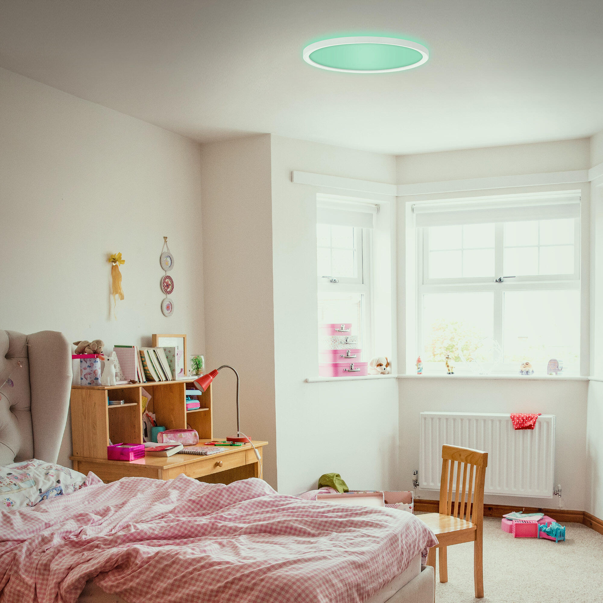 Pannello LED Slim bianco Ø 30 cmrgbw ad intensità regolabile 1850 LUMEN, BRILONER - 2