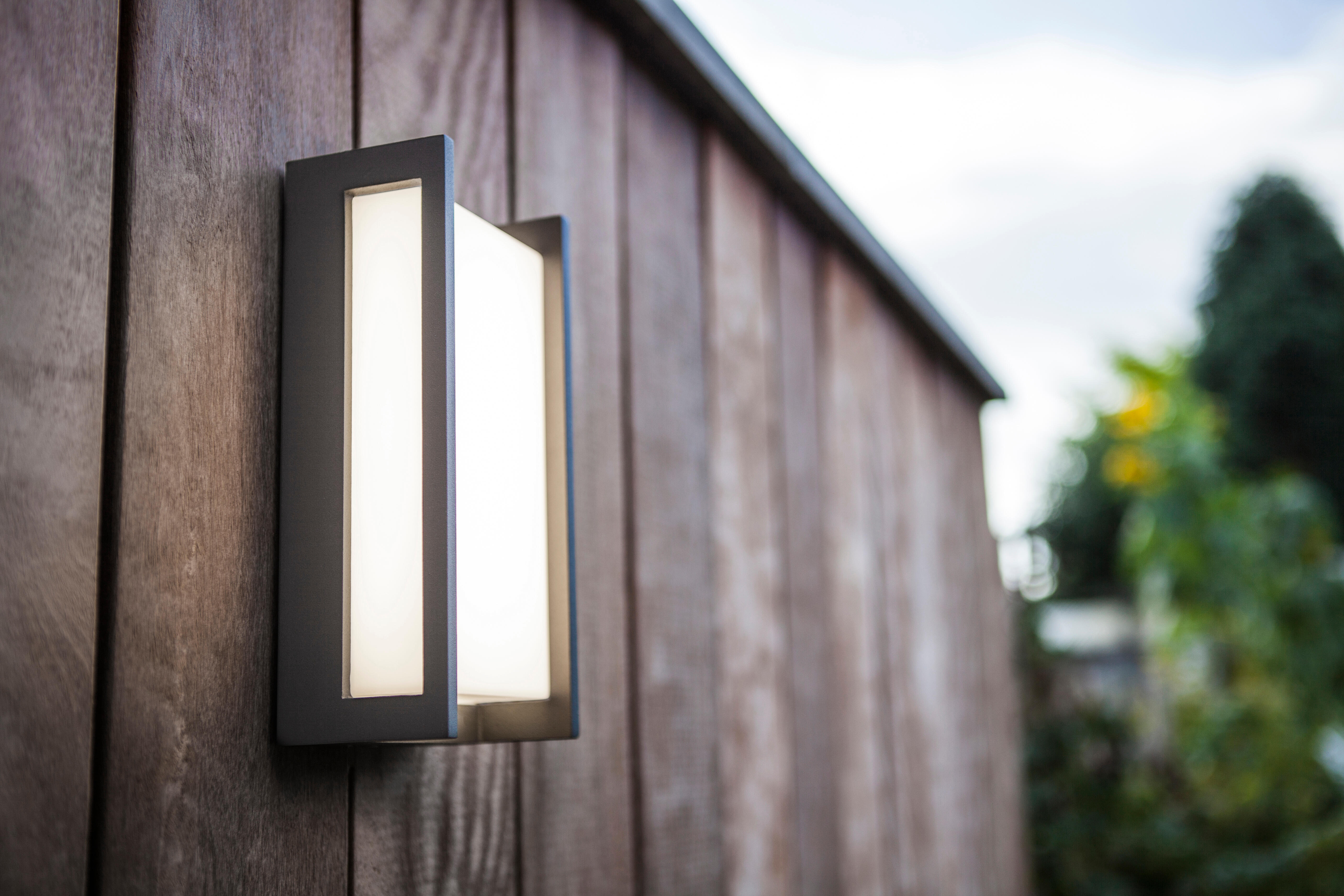 Aplique exterior led qubo negro 16w blanco neutro