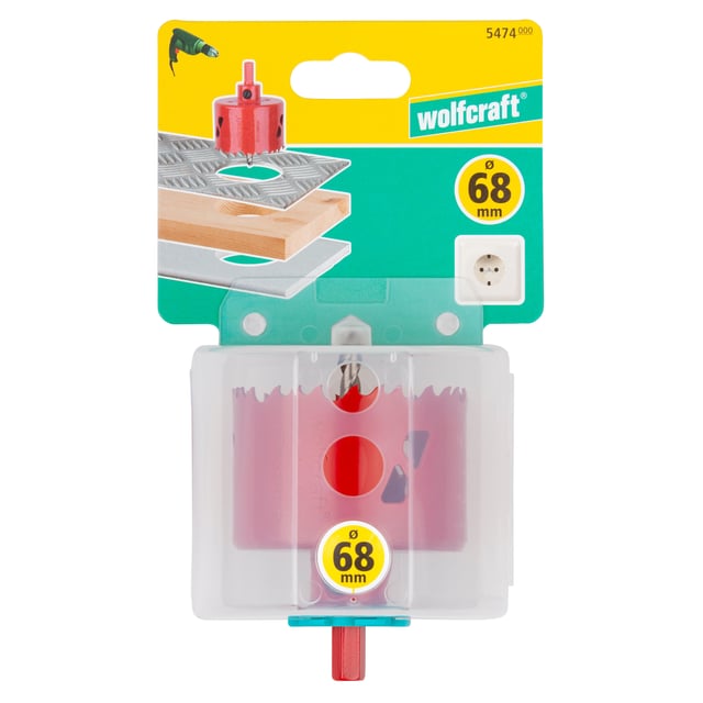 Scie cloche bois/plastique/métal/plâtre wolfcraft diam.68mm