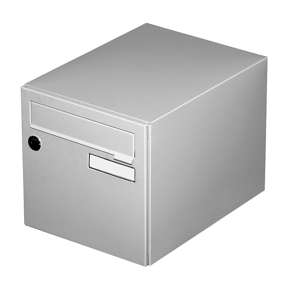 Boîte aux lettres normalisée 1 porte extérieur RENZ Interval acier gris brillant - 2