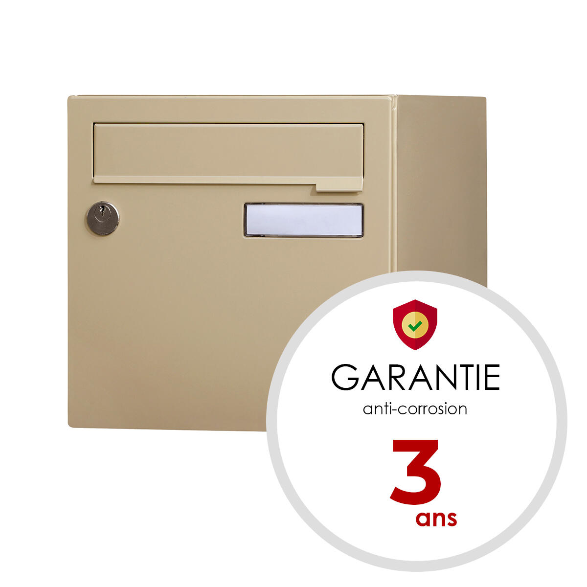 Boîte aux lettres normalisée 1 porte extérieur RENZ Interval acier beige - 4