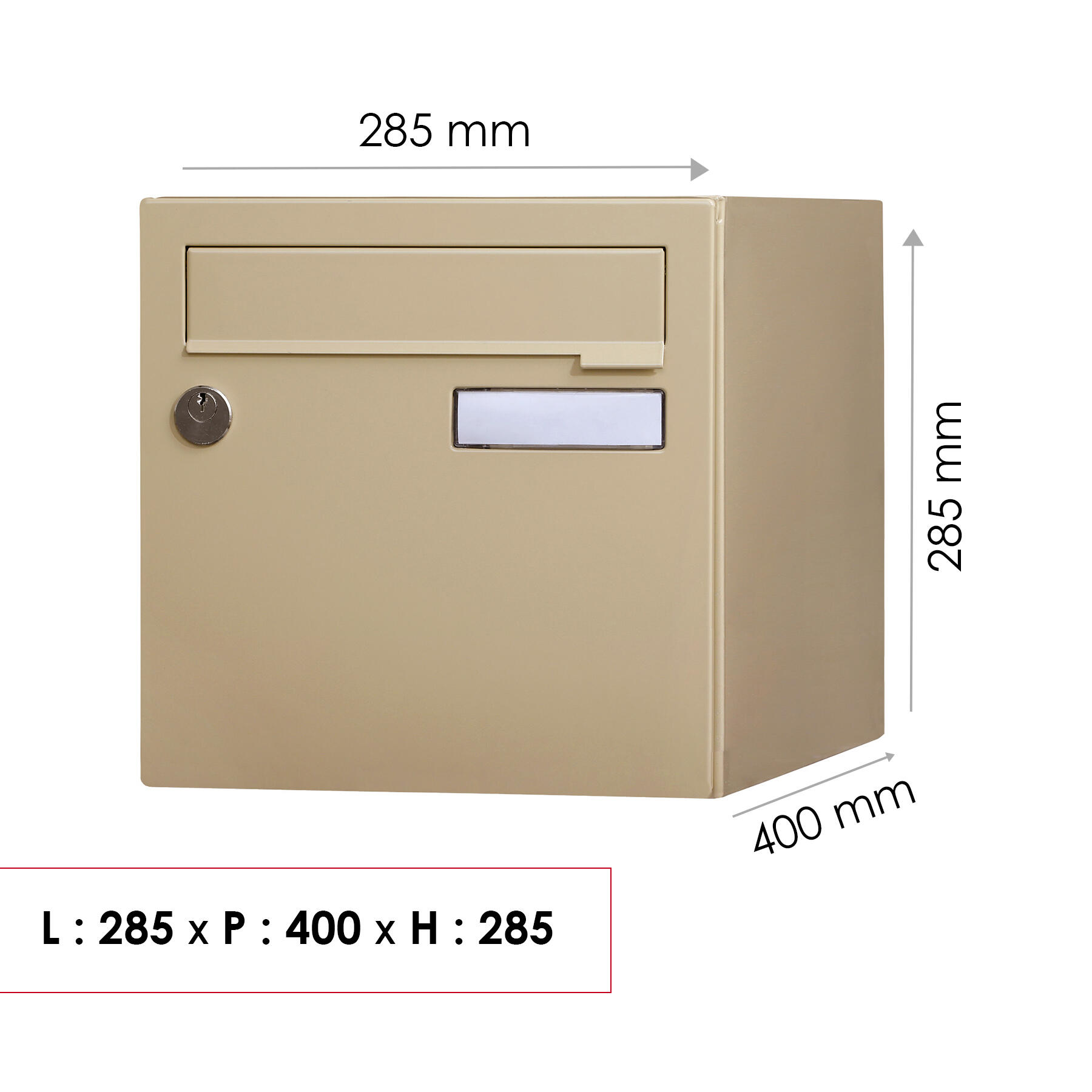 Boîte aux lettres normalisée 2 portes extérieur RENZ Interval acier beige - 3