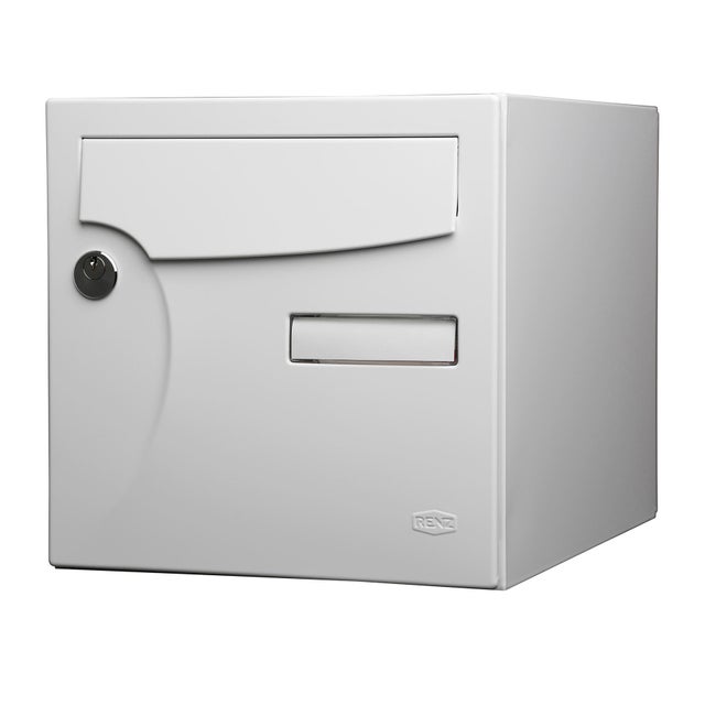 Boîte aux lettres normalisée 2 portes extérieur RENZ Animation acier blanc