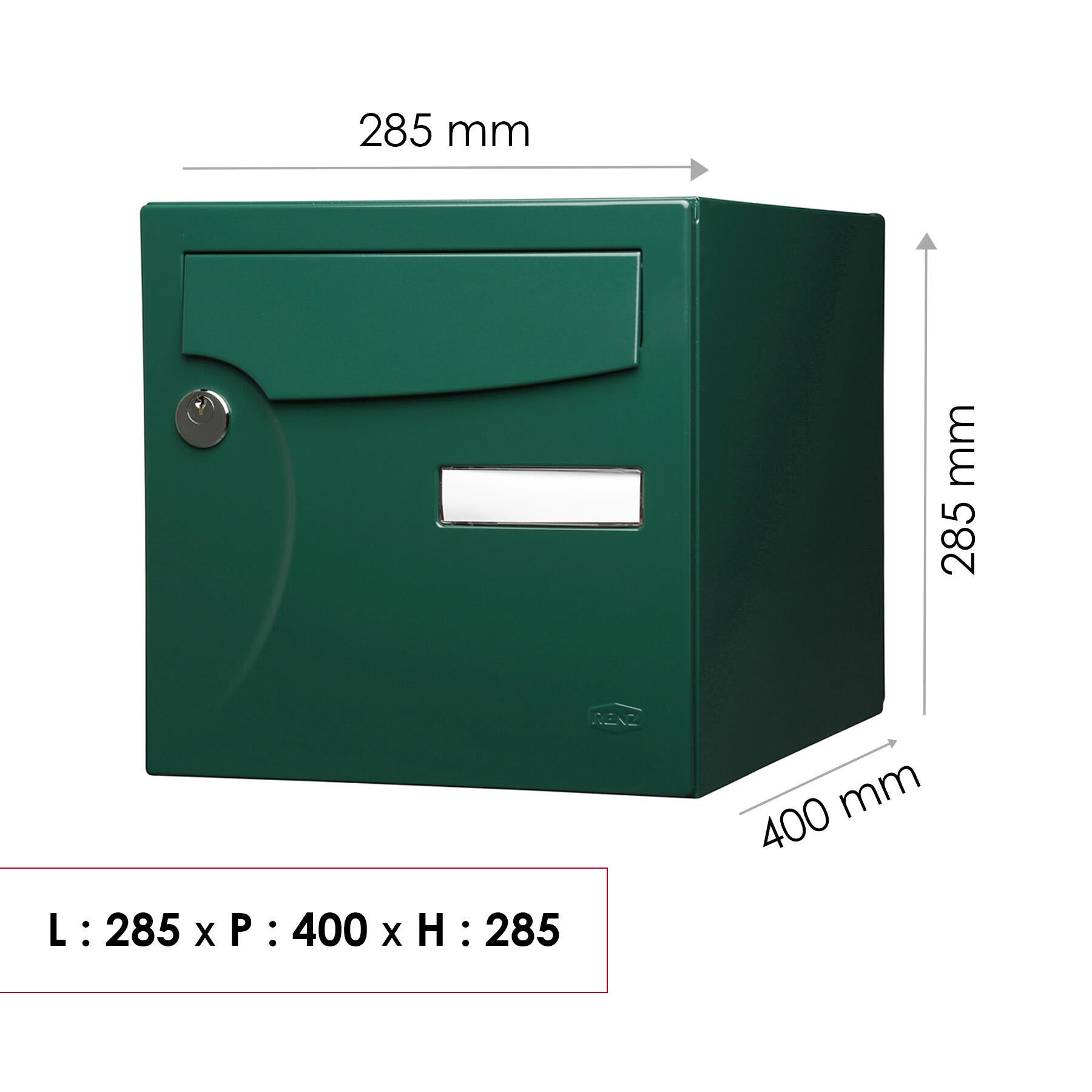Boîte aux lettres normalisée 2 portes extérieur RENZ Animation acier vert - 3