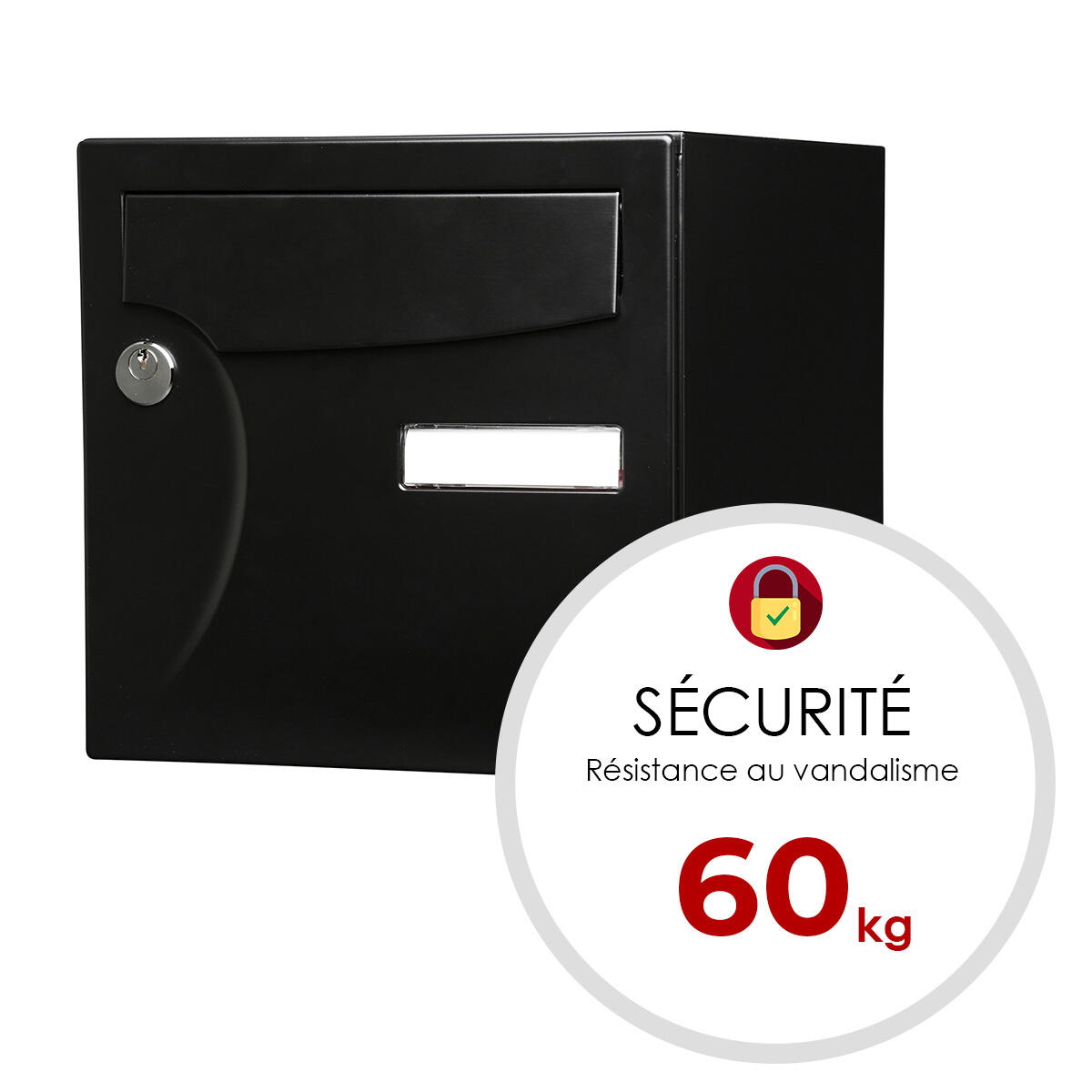 Boîte aux lettres normalisée 2 portes extérieur RENZ Animation acier noir mat - 5