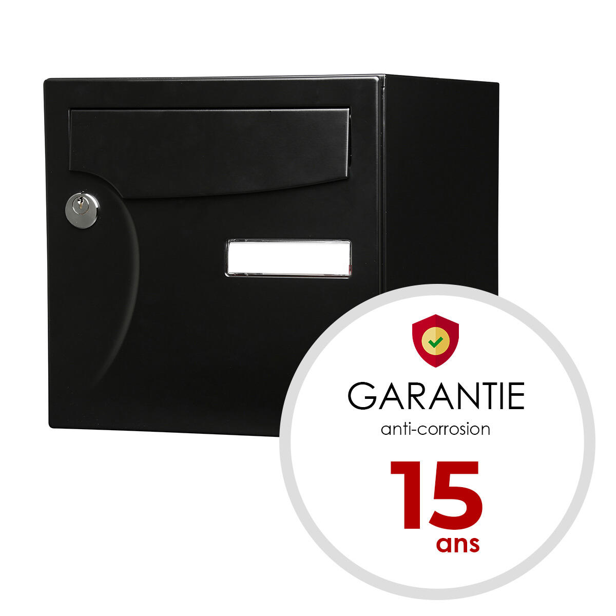 Boîte aux lettres normalisée 2 portes extérieur RENZ Animation acier noir mat - 4