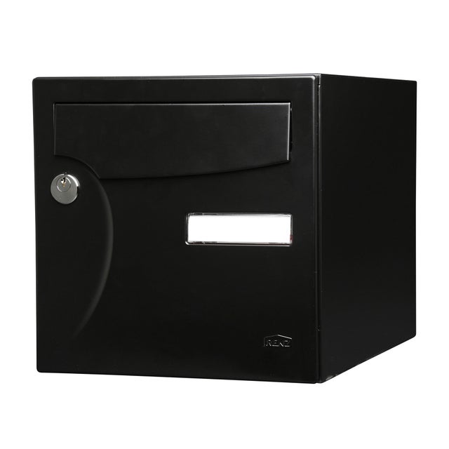 Boîte aux lettres normalisée 2 portes extérieur RENZ Animation acier noir mat