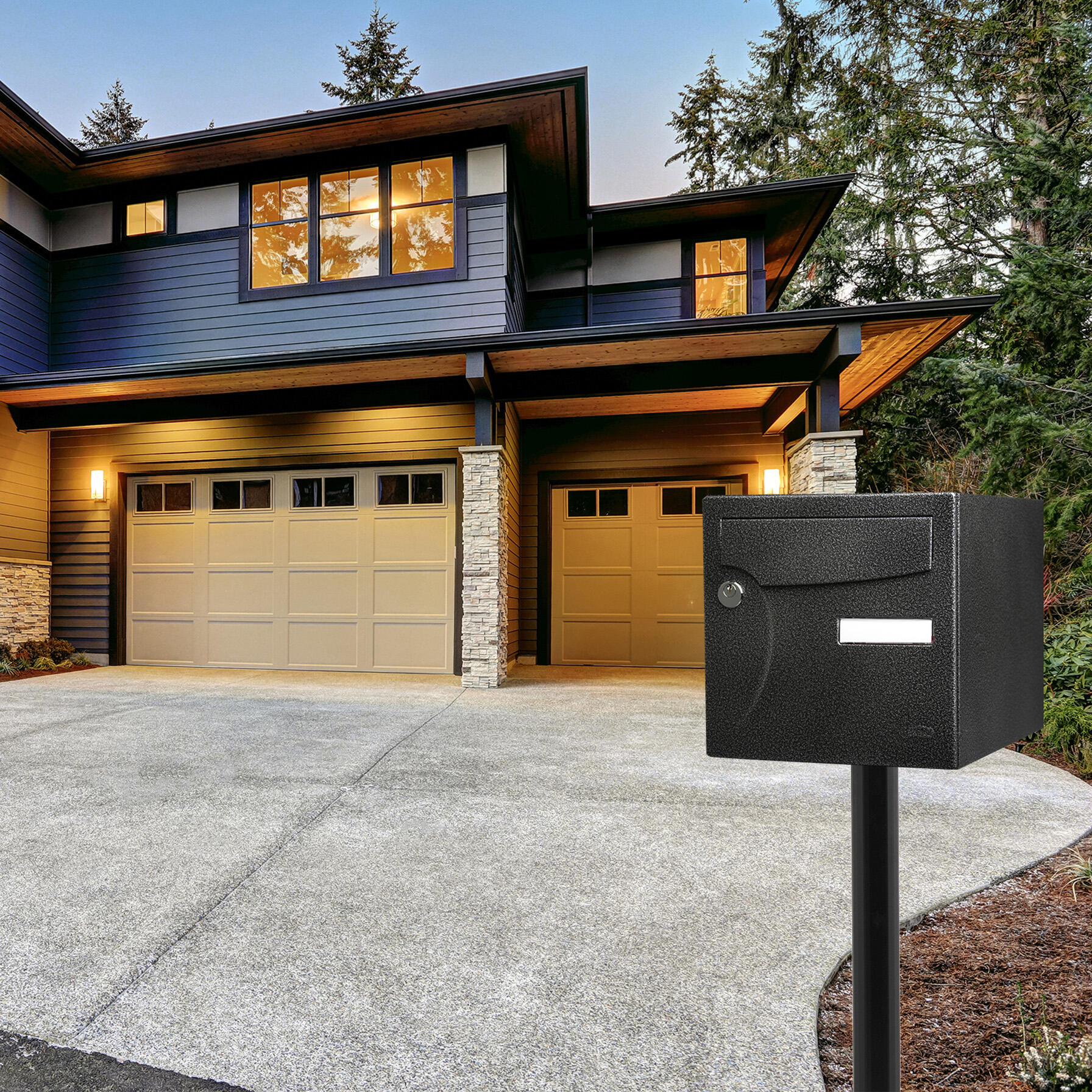 Boîte aux lettres normalisée 1 porte extérieur RENZ Animation acier noir - 8