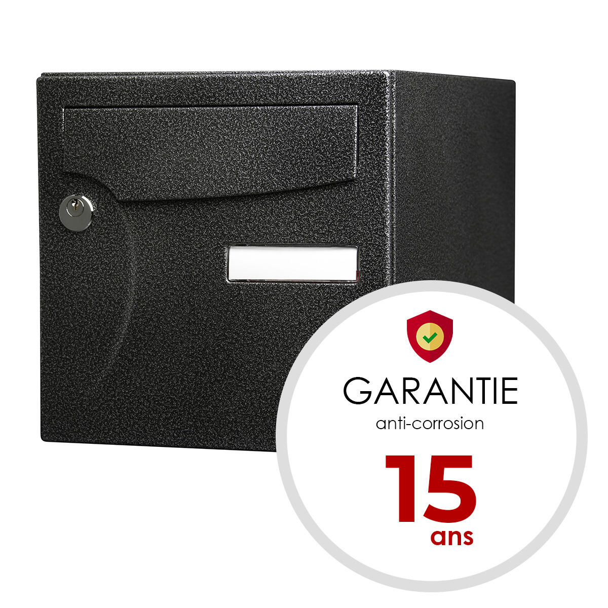 Boîte aux lettres normalisée 2 portes extérieur RENZ Animation acier noir - 4